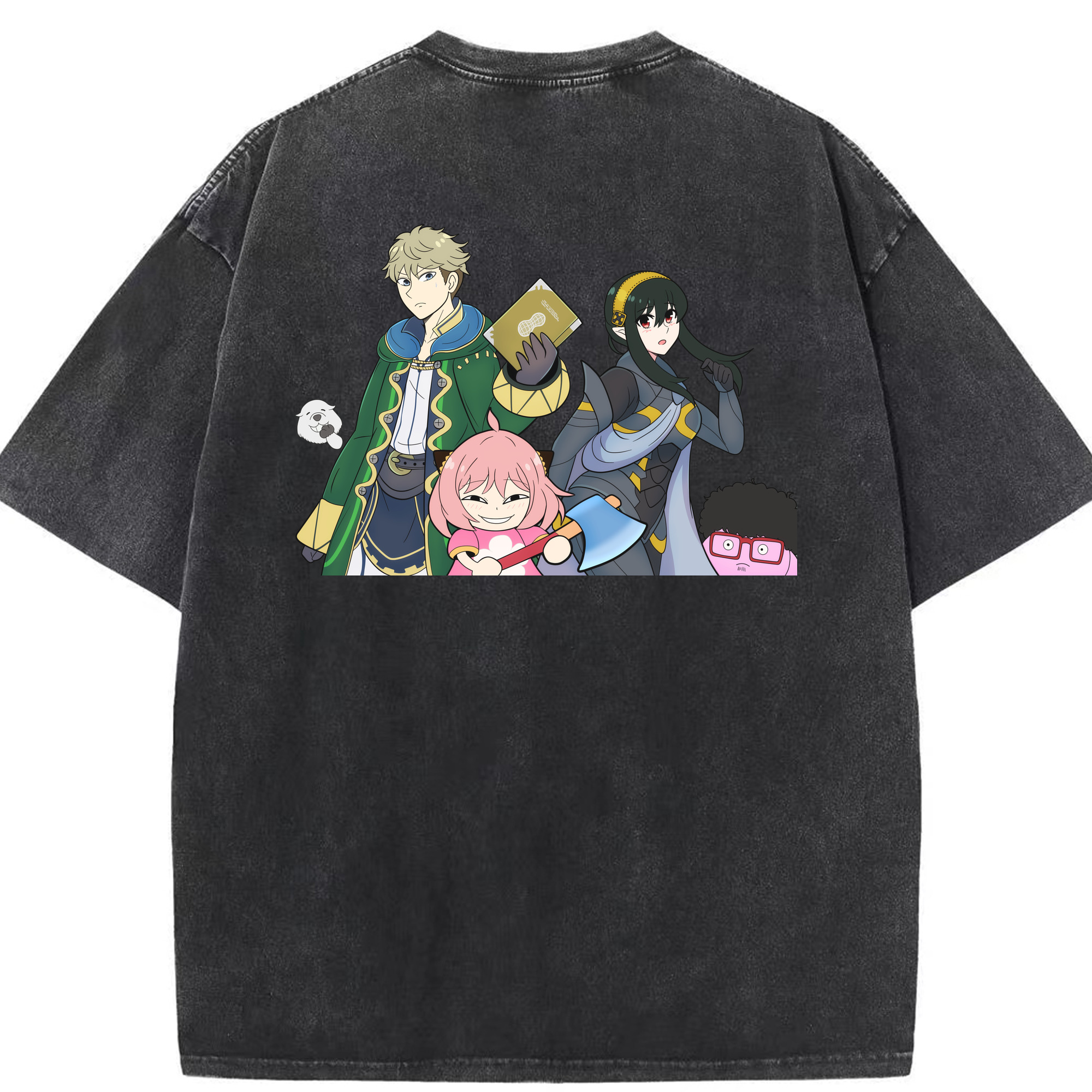 （画像用） SPY×FAMILY间谍家家酒 綿100% ヴィンテージ風 半袖Tシャツ（背面プリント）
