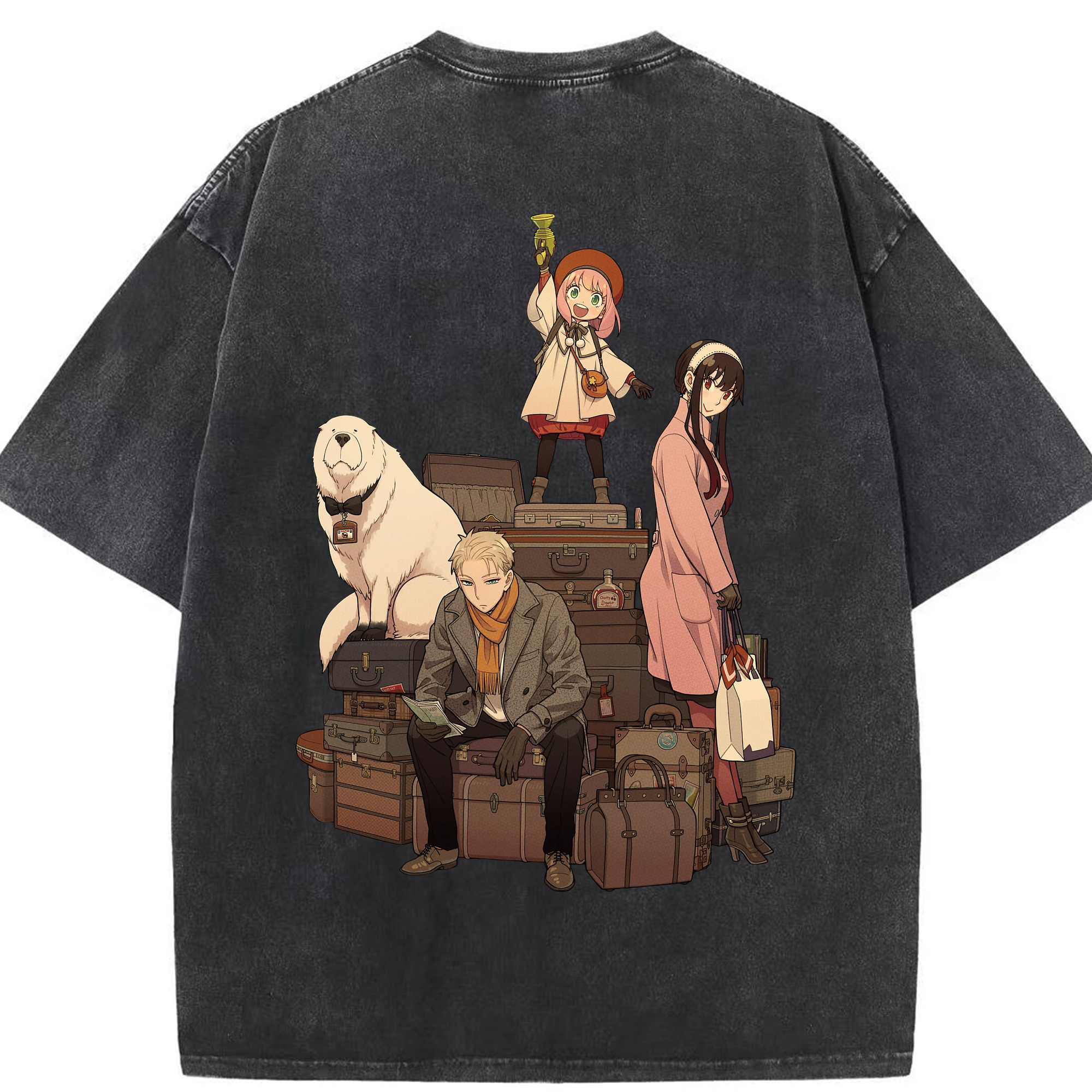 （画像用） SPY×FAMILY间谍家家酒 綿100% ヴィンテージ風 半袖Tシャツ（背面プリント）