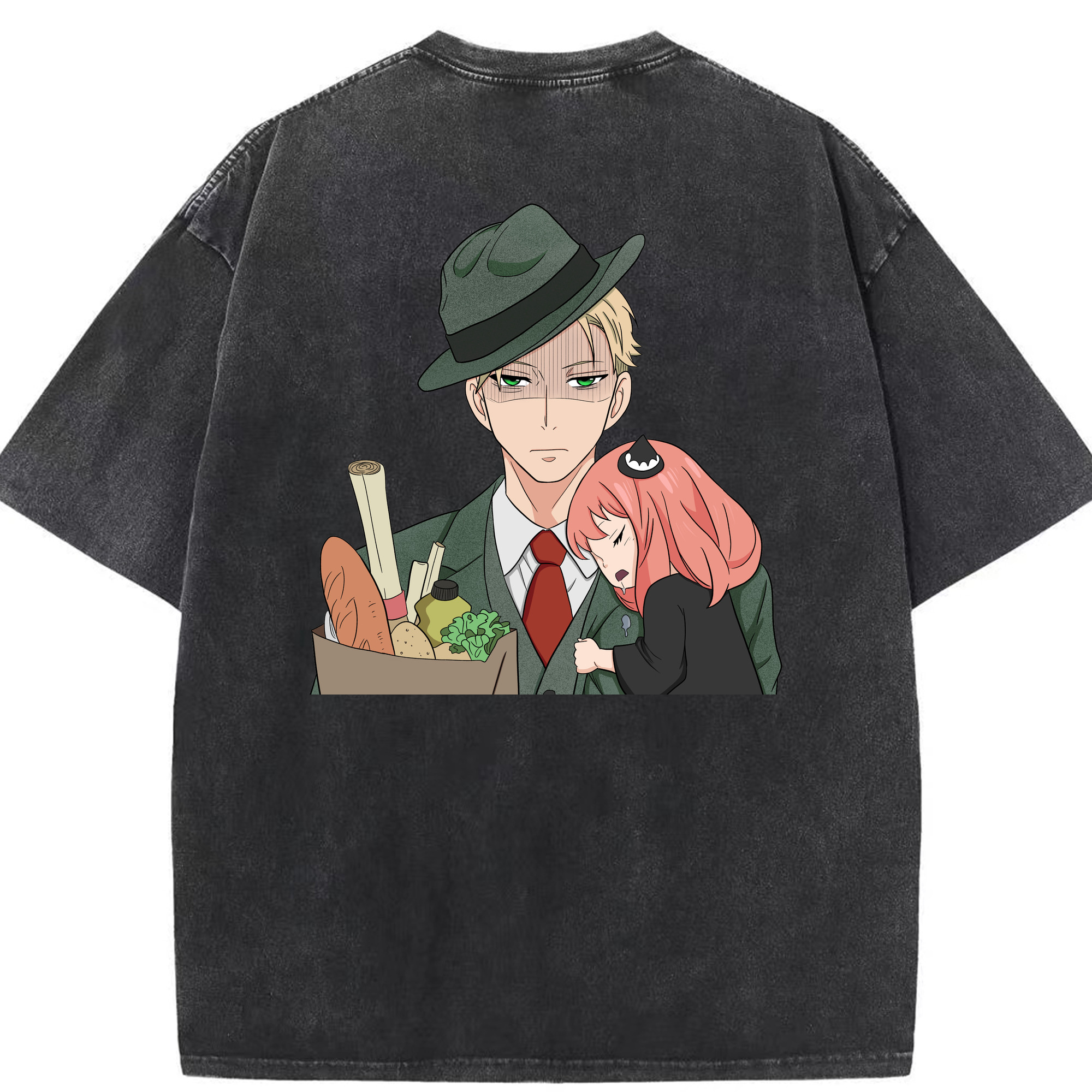 （画像用） SPY×FAMILY间谍家家酒 綿100% ヴィンテージ風 半袖Tシャツ（背面プリント）