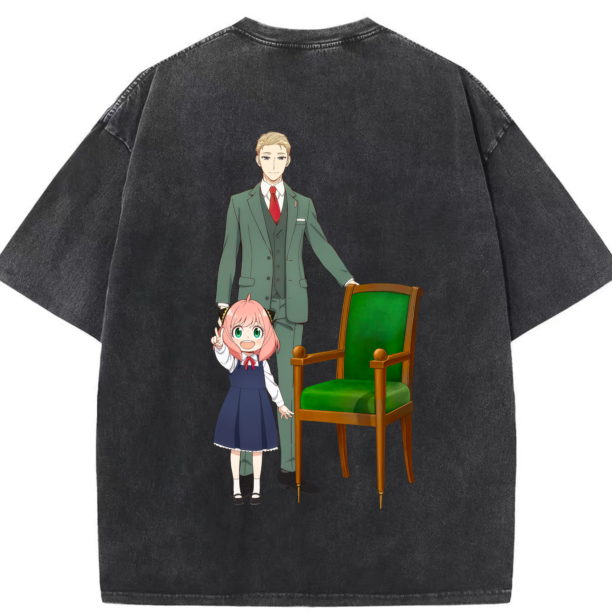 （画像用） SPY×FAMILY间谍家家酒 綿100% ヴィンテージ風 半袖Tシャツ（背面プリント）
