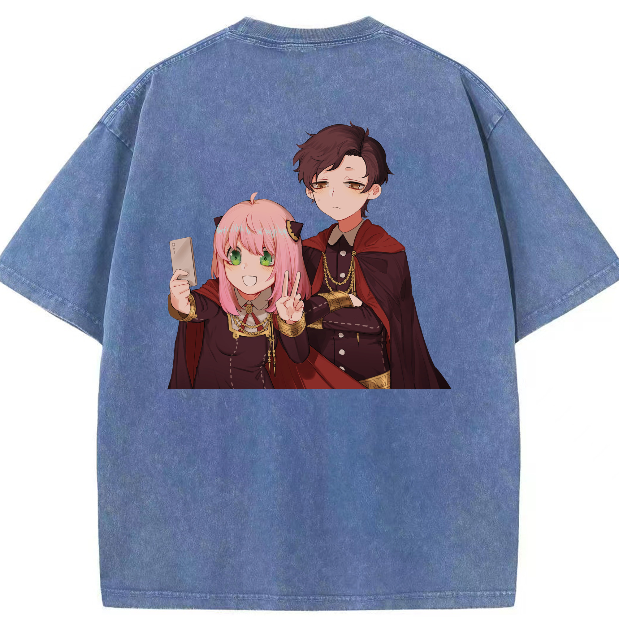 （画像用） SPY×FAMILY间谍家家酒 綿100% ヴィンテージ風 半袖Tシャツ（背面プリント）