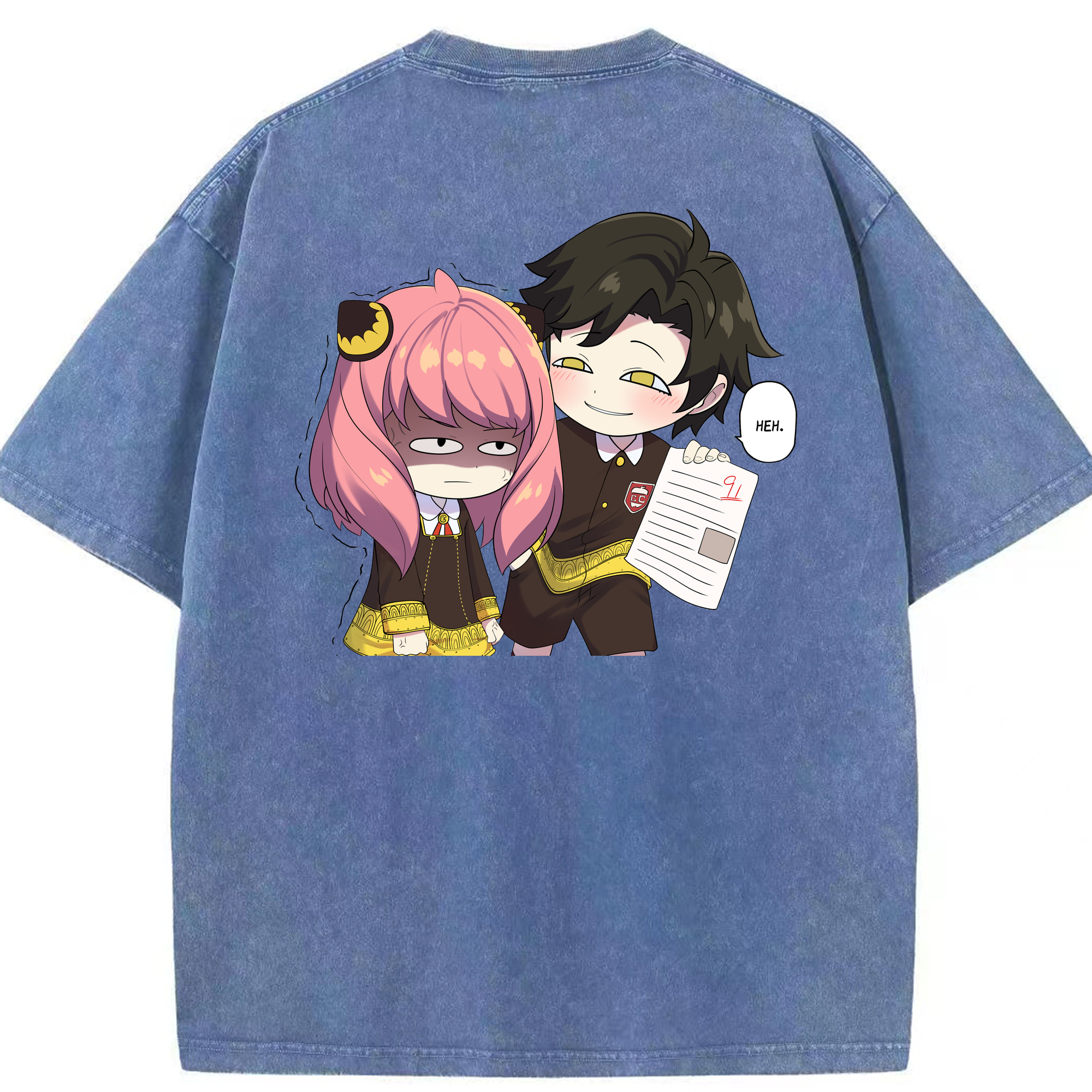 （画像用） SPY×FAMILY间谍家家酒 綿100% ヴィンテージ風 半袖Tシャツ（背面プリント）