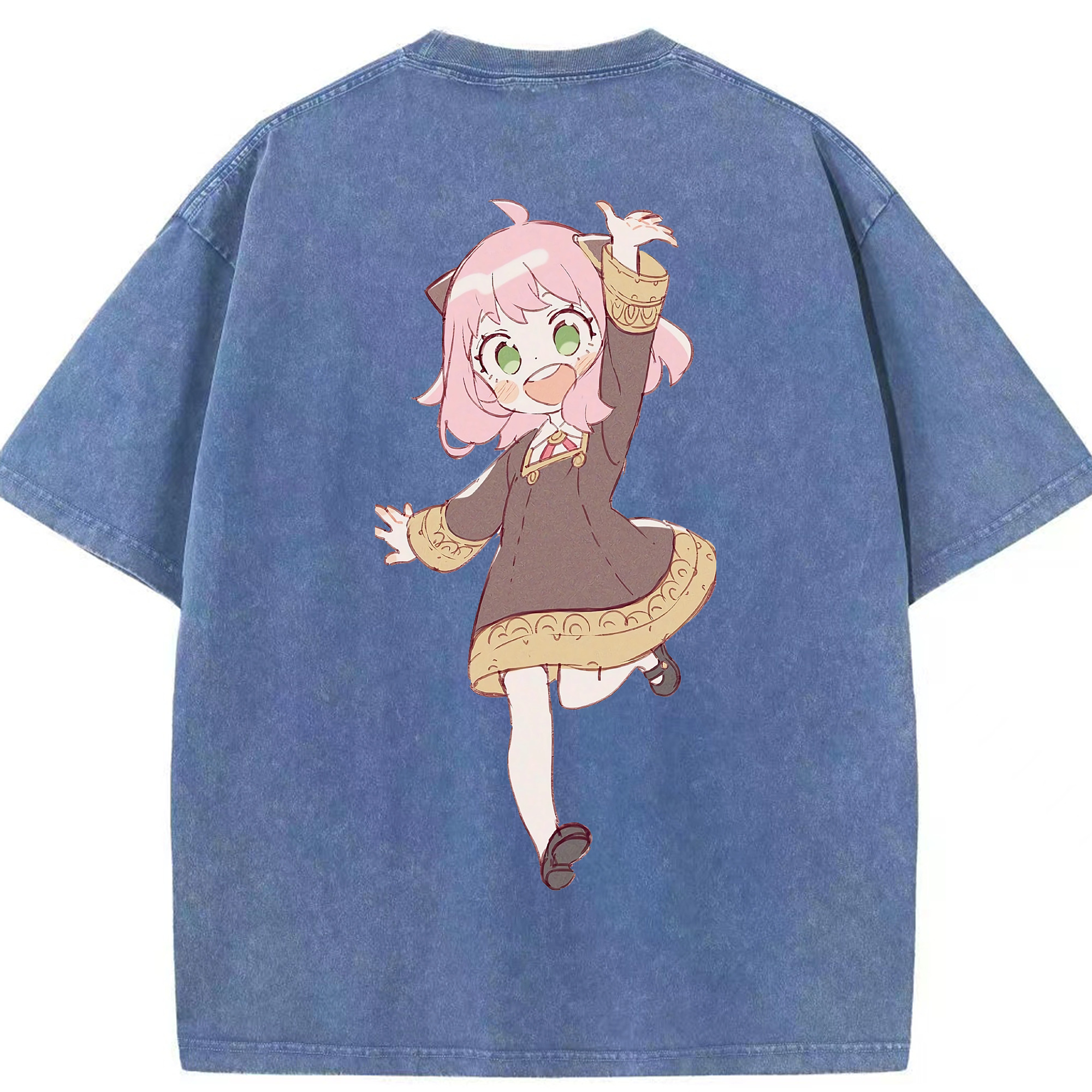 （画像用） SPY×FAMILY间谍家家酒 綿100% ヴィンテージ風 半袖Tシャツ（背面プリント）