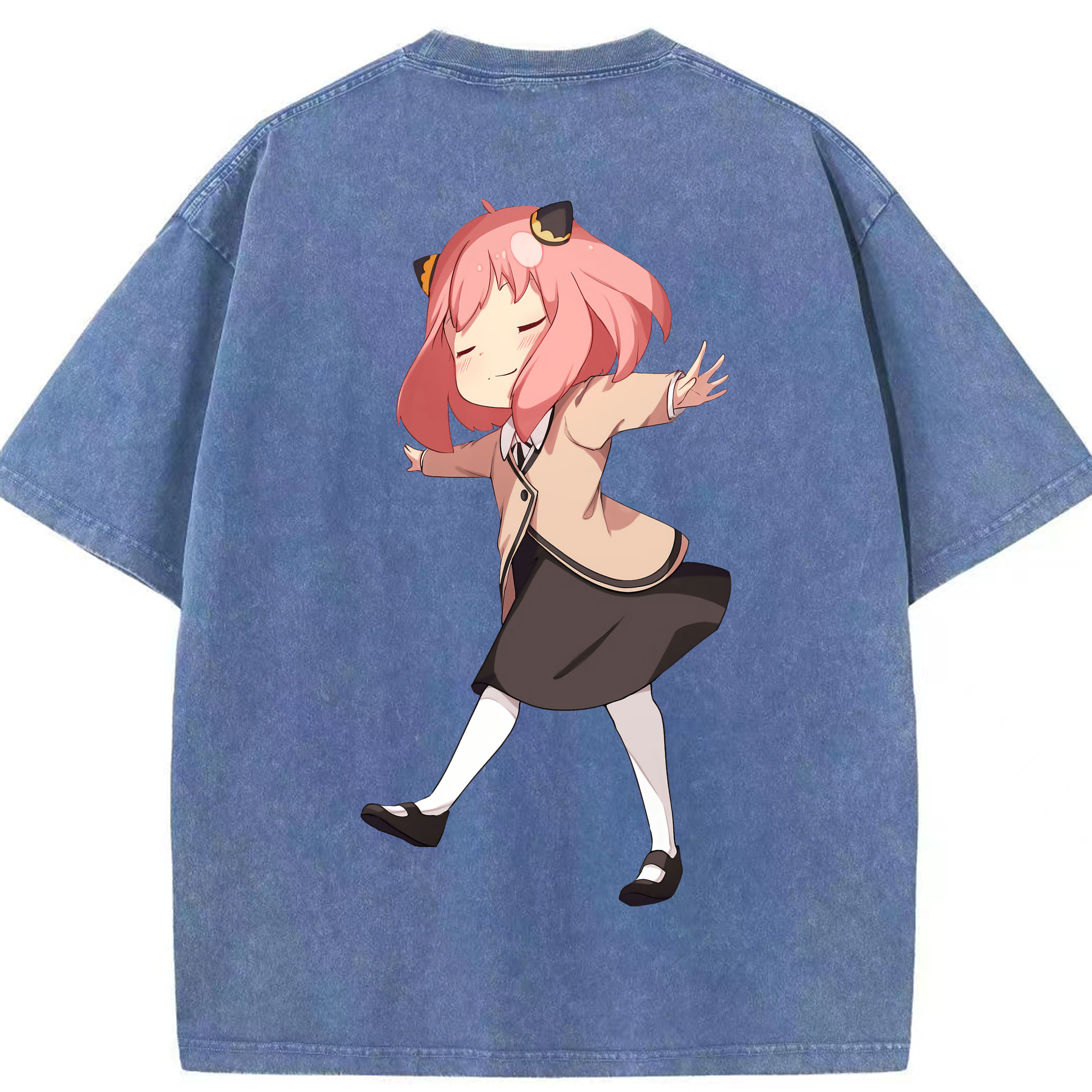 （画像用） SPY×FAMILY间谍家家酒 綿100% ヴィンテージ風 半袖Tシャツ（背面プリント）