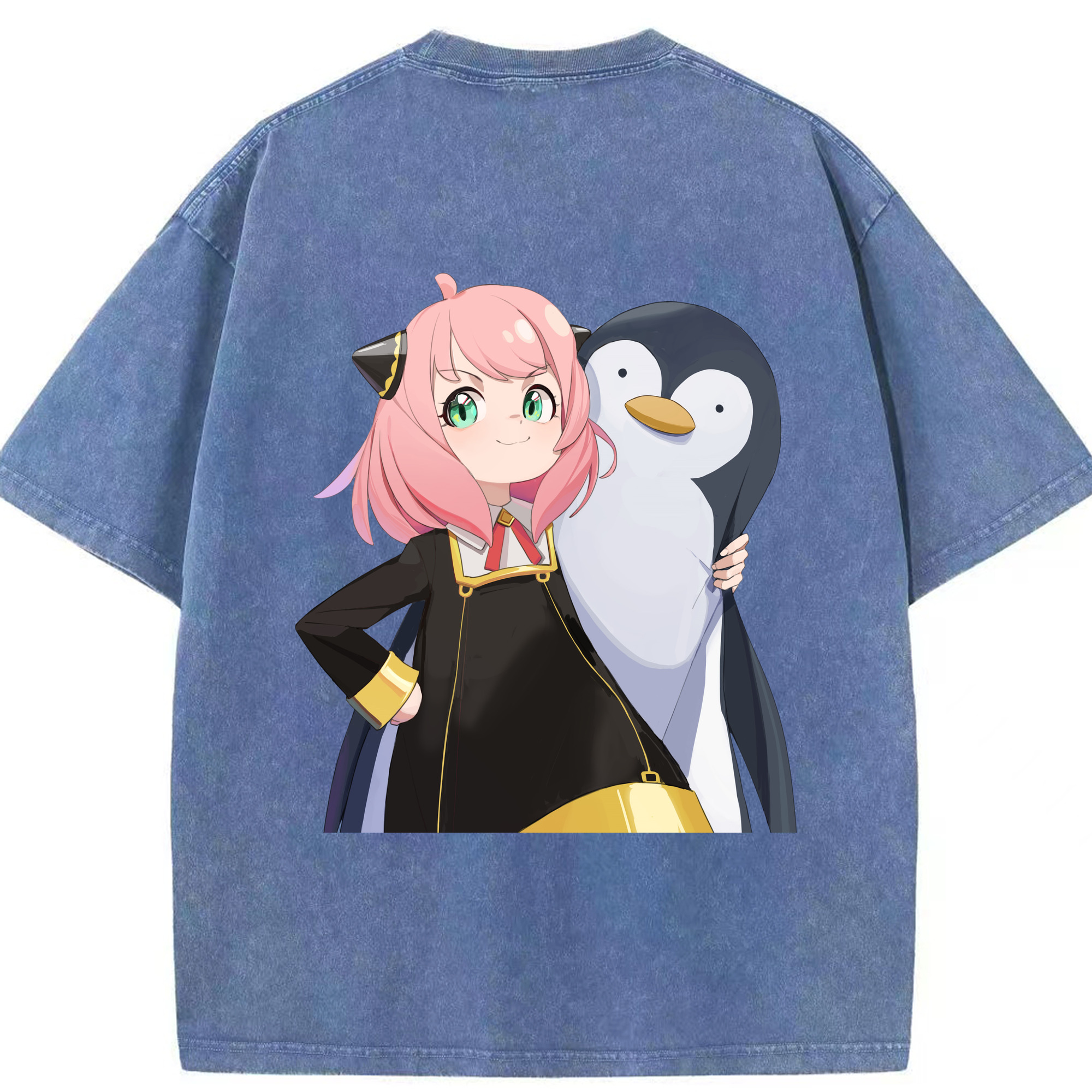 （画像用） SPY×FAMILY间谍家家酒 綿100% ヴィンテージ風 半袖Tシャツ（背面プリント）