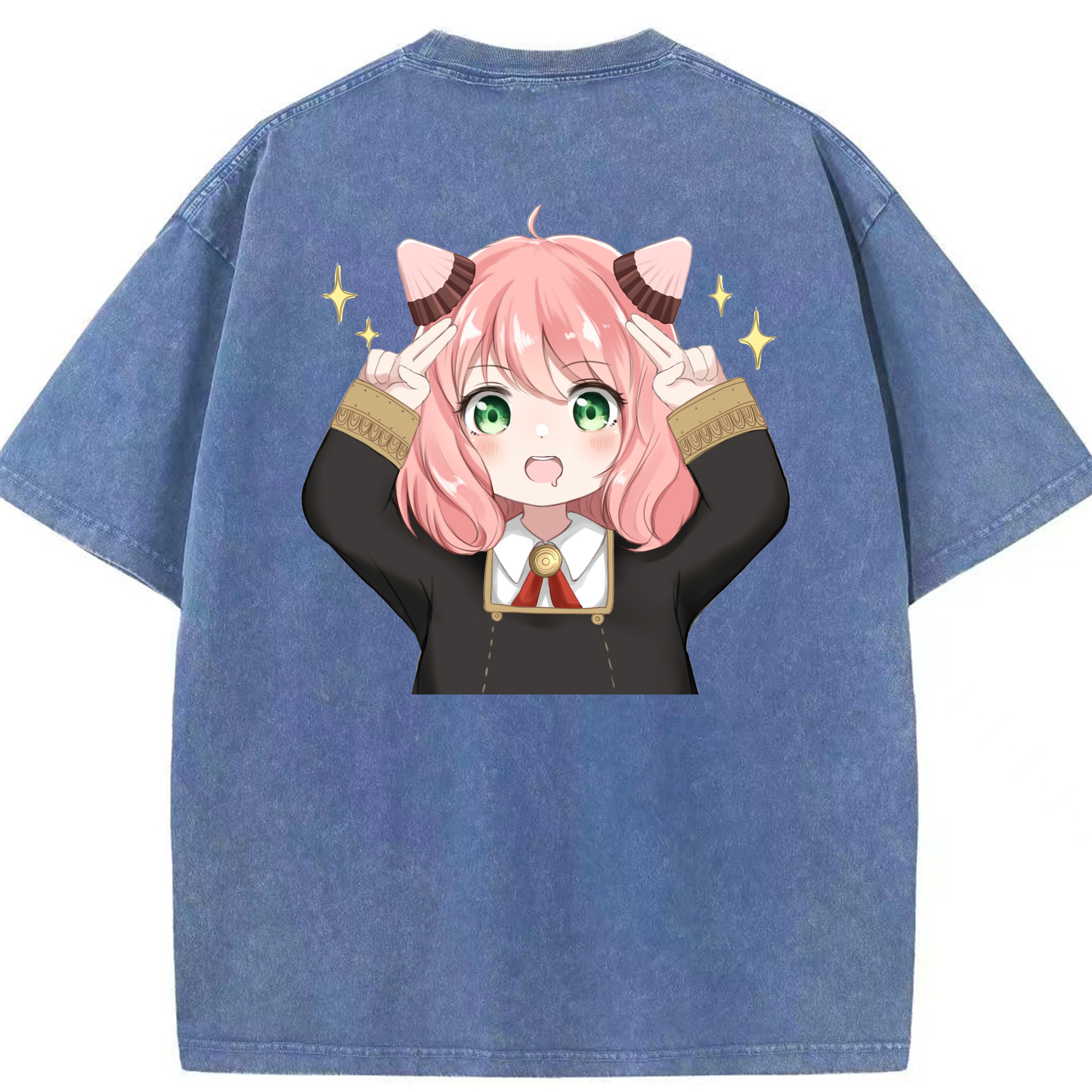 （画像用） SPY×FAMILY间谍家家酒 綿100% ヴィンテージ風 半袖Tシャツ（背面プリント）