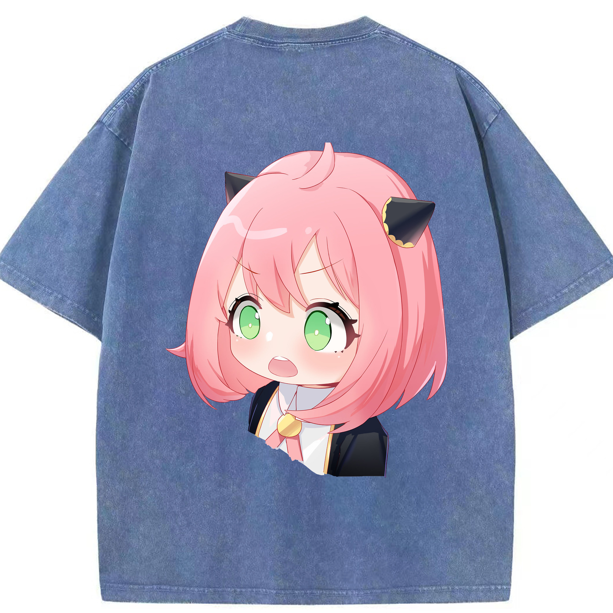 （画像用） SPY×FAMILY间谍家家酒 綿100% ヴィンテージ風 半袖Tシャツ（背面プリント）