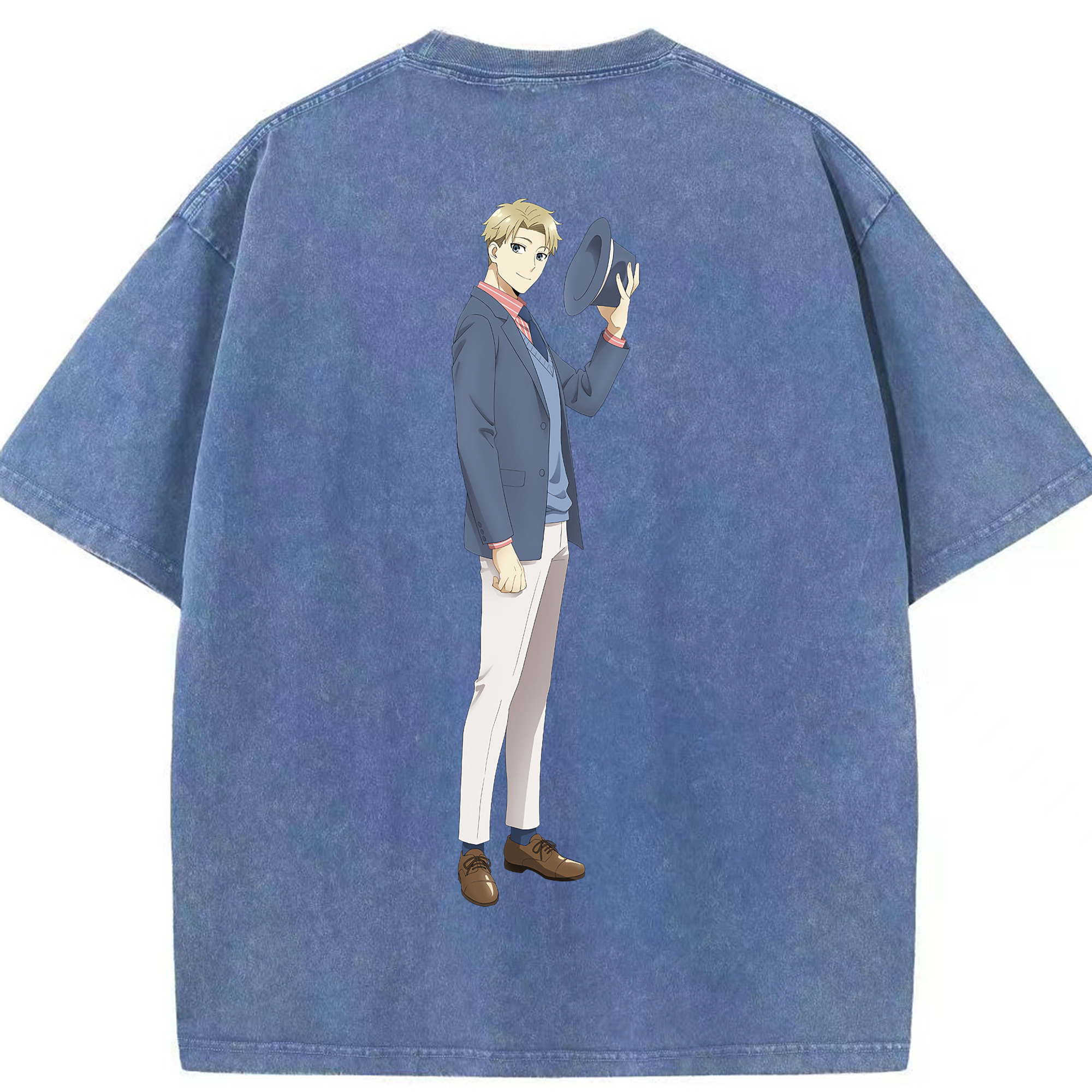 （画像用） SPY×FAMILY间谍家家酒 綿100% ヴィンテージ風 半袖Tシャツ（背面プリント）