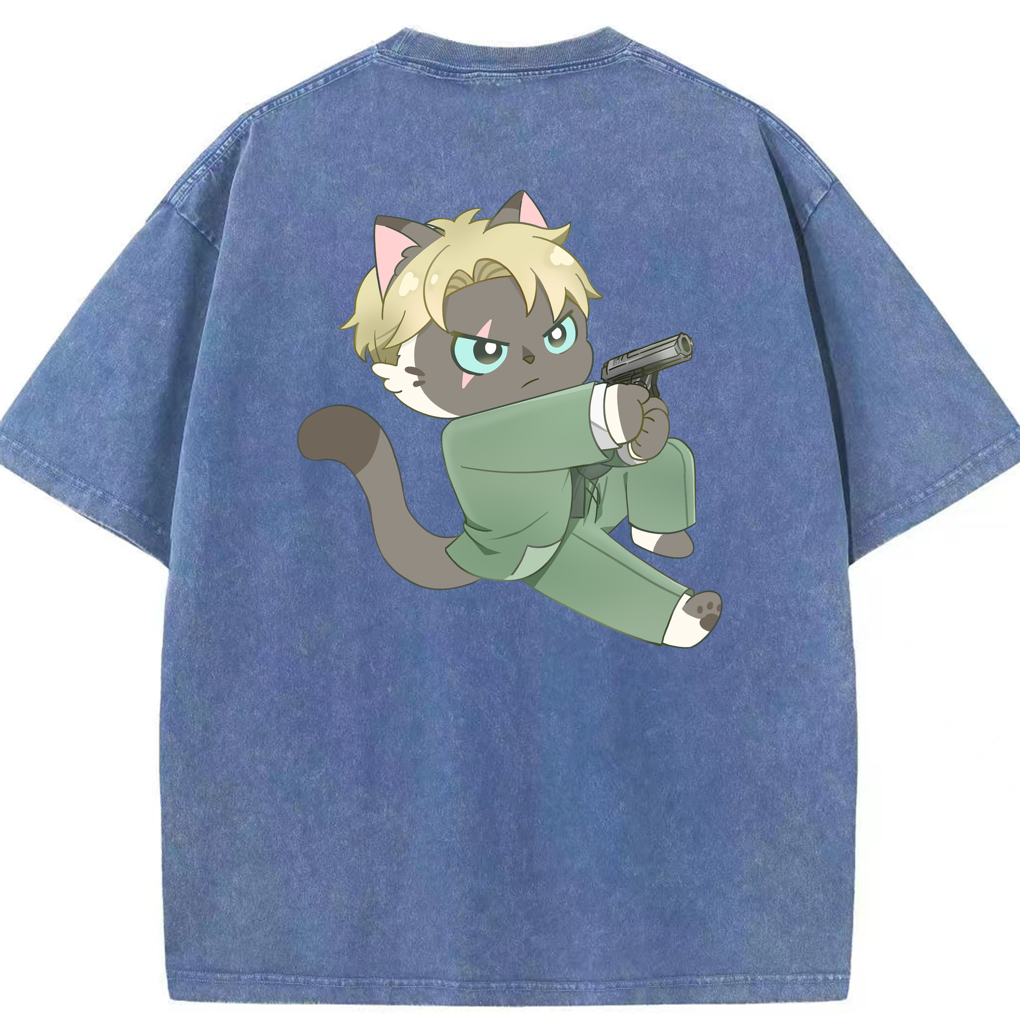 （画像用） SPY×FAMILY间谍家家酒 綿100% ヴィンテージ風 半袖Tシャツ（背面プリント）