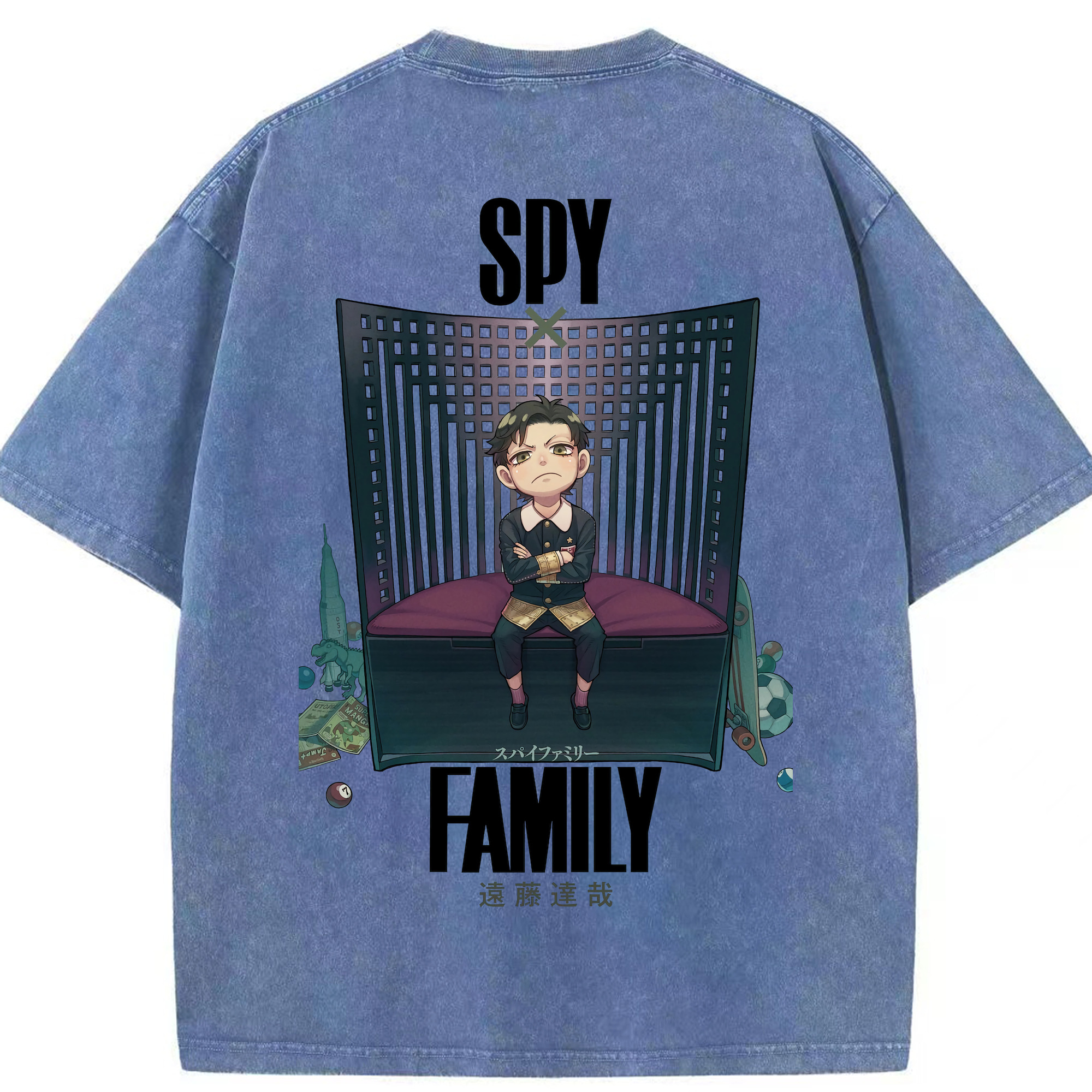 （画像用） SPY×FAMILY间谍家家酒 綿100% ヴィンテージ風 半袖Tシャツ（背面プリント）