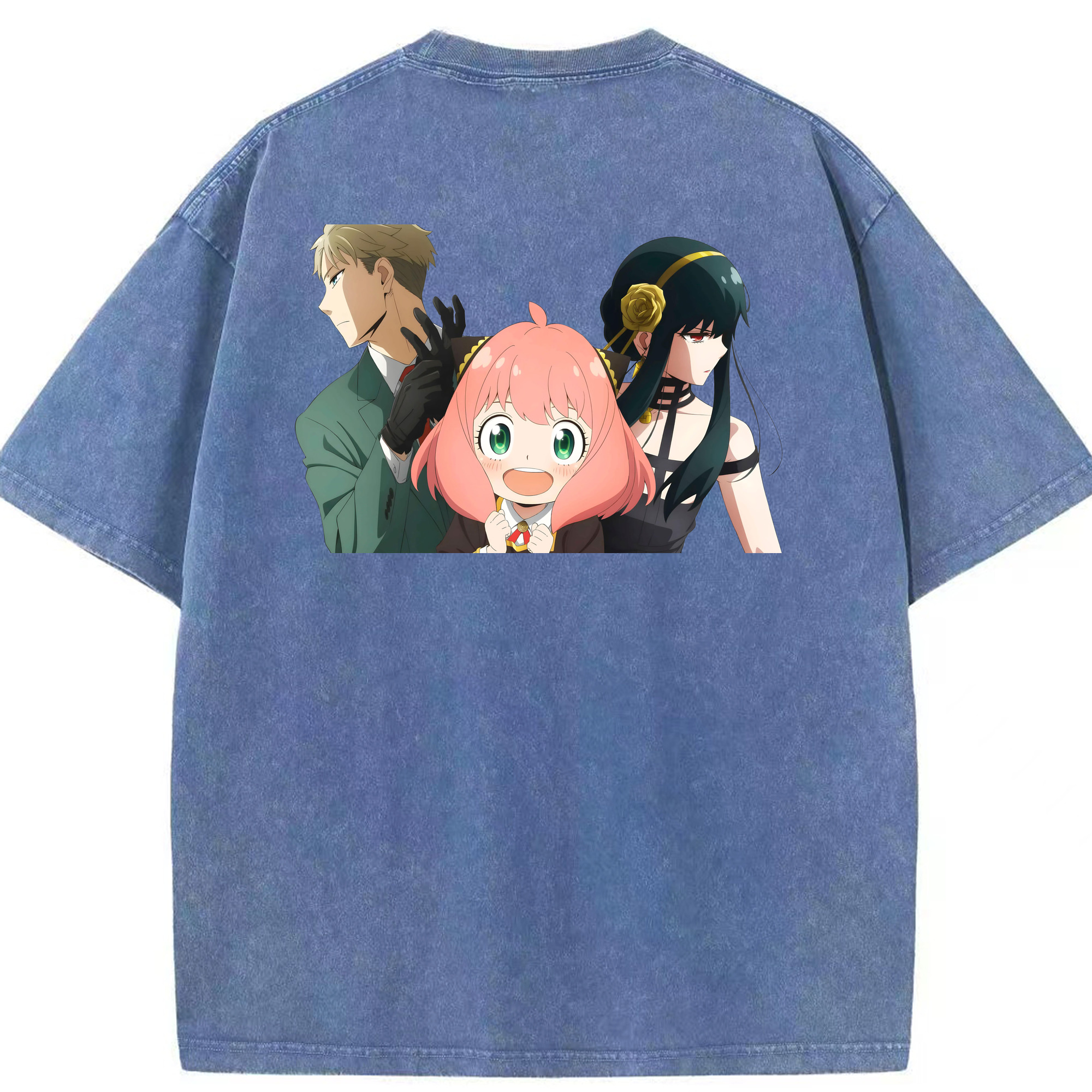 （画像用） SPY×FAMILY间谍家家酒 綿100% ヴィンテージ風 半袖Tシャツ（背面プリント）