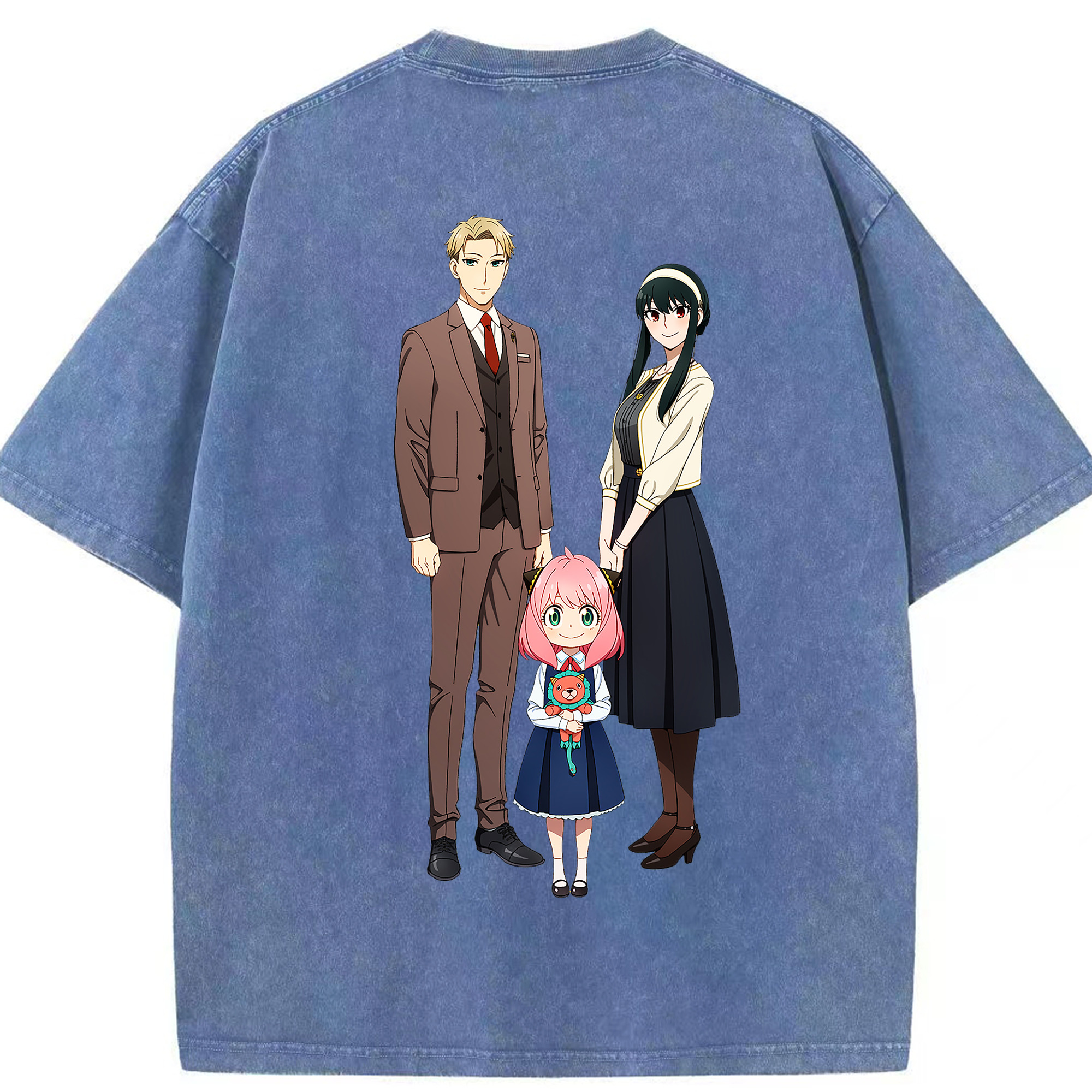 （画像用） SPY×FAMILY间谍家家酒 綿100% ヴィンテージ風 半袖Tシャツ（背面プリント）