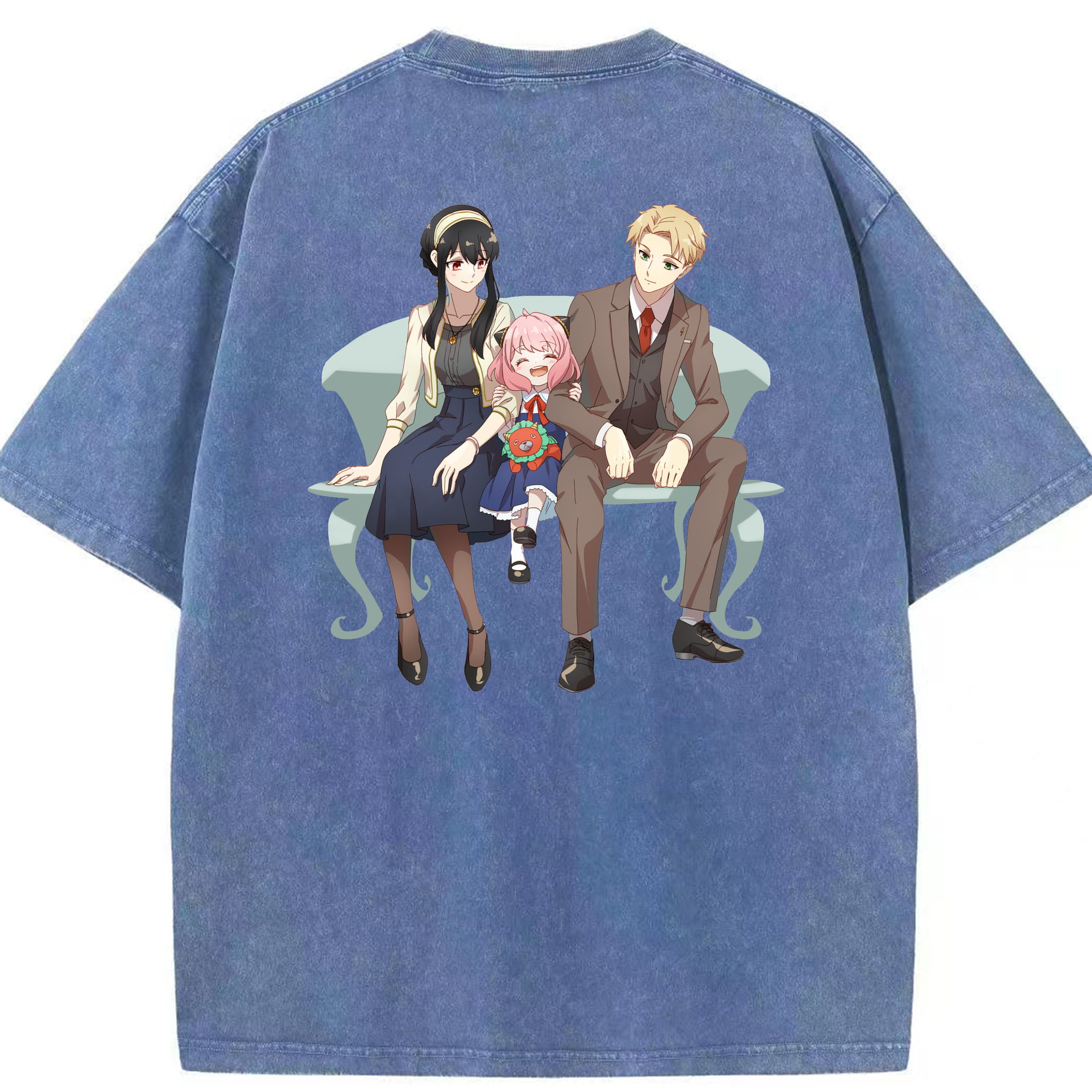 （画像用） SPY×FAMILY间谍家家酒 綿100% ヴィンテージ風 半袖Tシャツ（背面プリント）