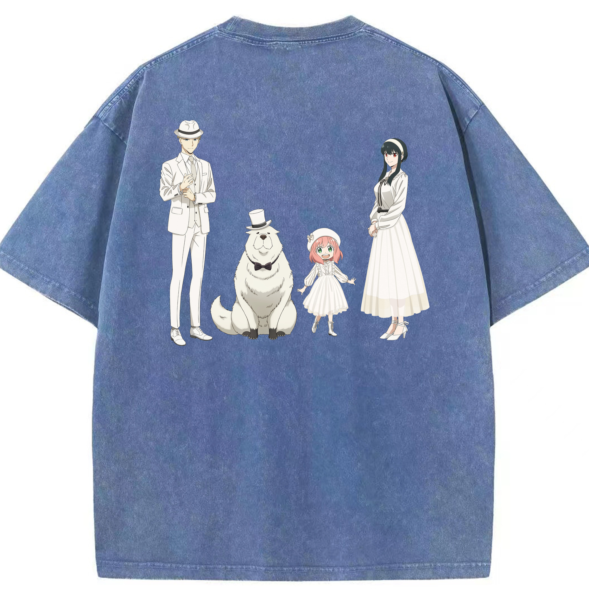 （画像用） SPY×FAMILY间谍家家酒 綿100% ヴィンテージ風 半袖Tシャツ（背面プリント）
