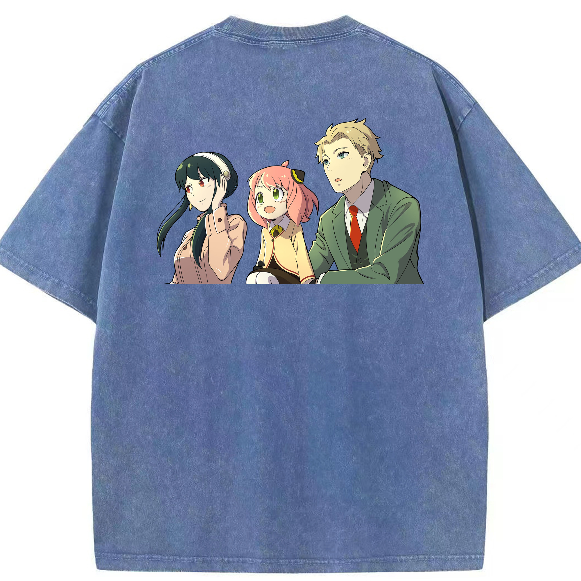 （画像用） SPY×FAMILY间谍家家酒 綿100% ヴィンテージ風 半袖Tシャツ（背面プリント）
