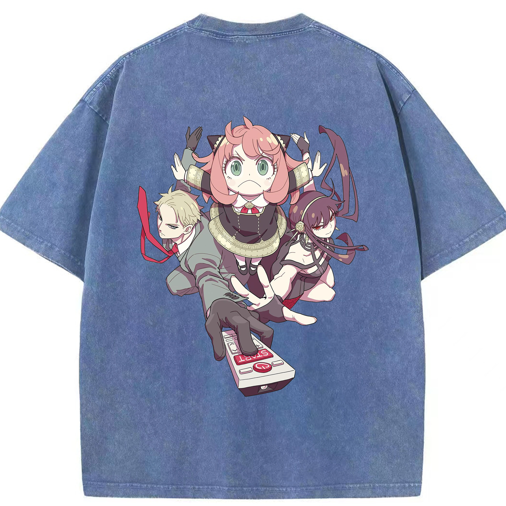 （画像用） SPY×FAMILY间谍家家酒 綿100% ヴィンテージ風 半袖Tシャツ（背面プリント）