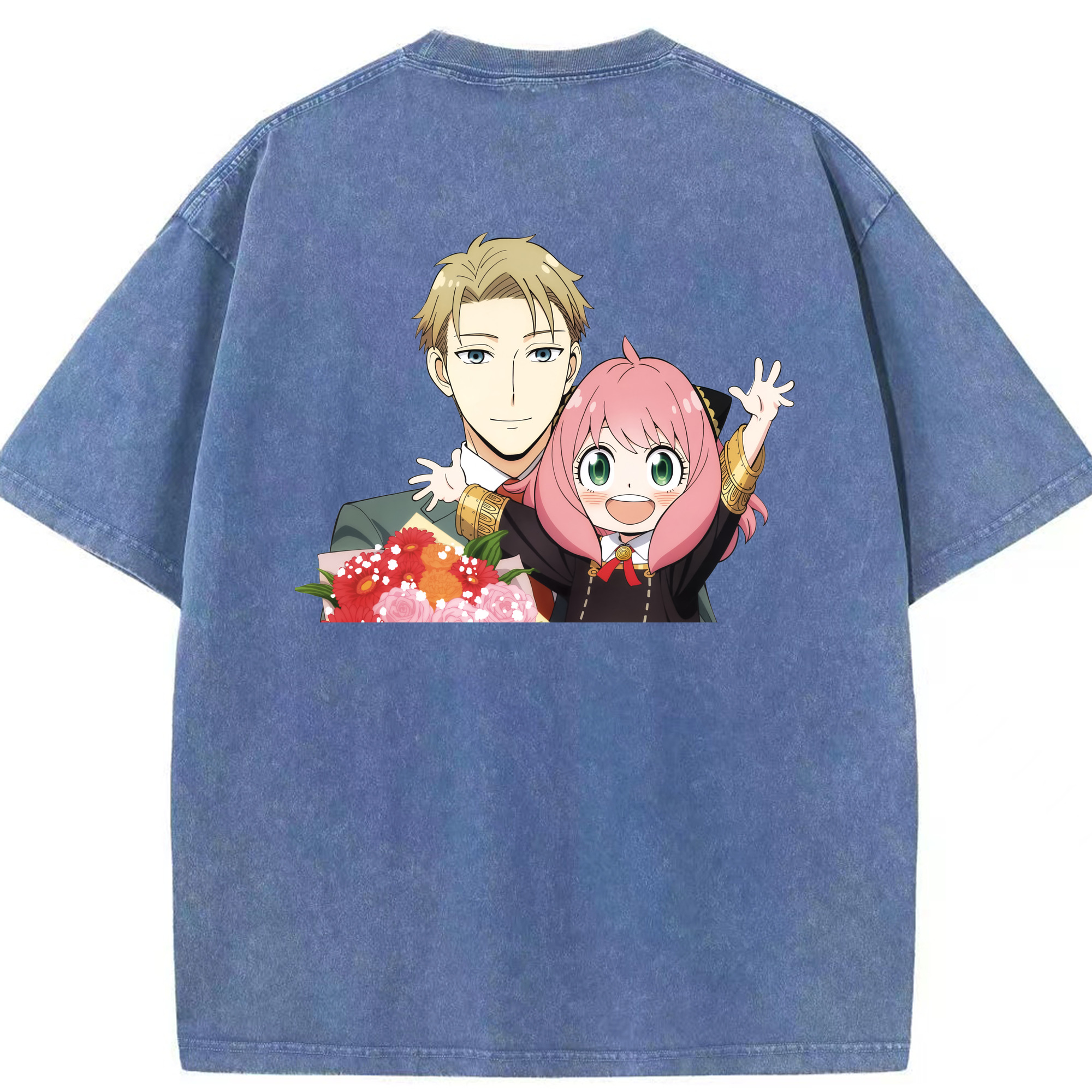 （画像用） SPY×FAMILY间谍家家酒 綿100% ヴィンテージ風 半袖Tシャツ（背面プリント）
