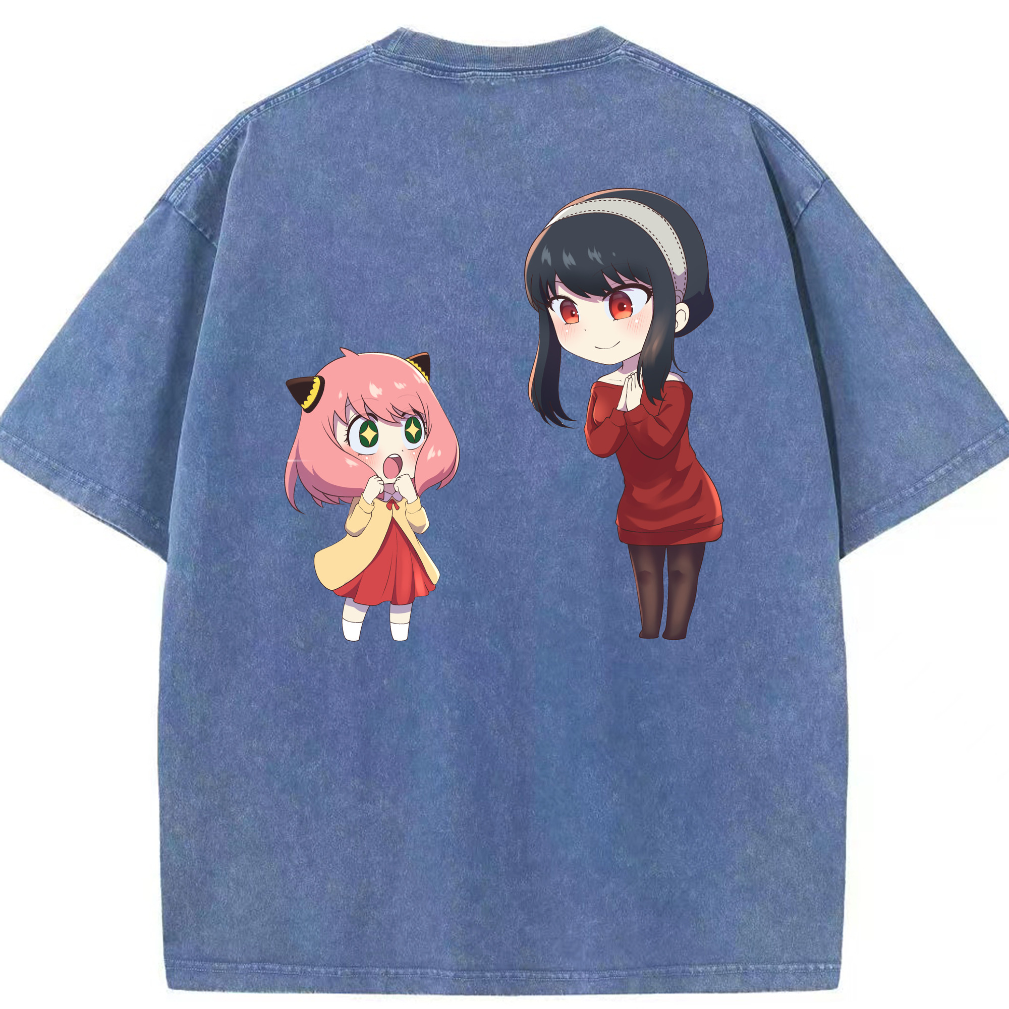 （画像用） SPY×FAMILY间谍家家酒 綿100% ヴィンテージ風 半袖Tシャツ（背面プリント）