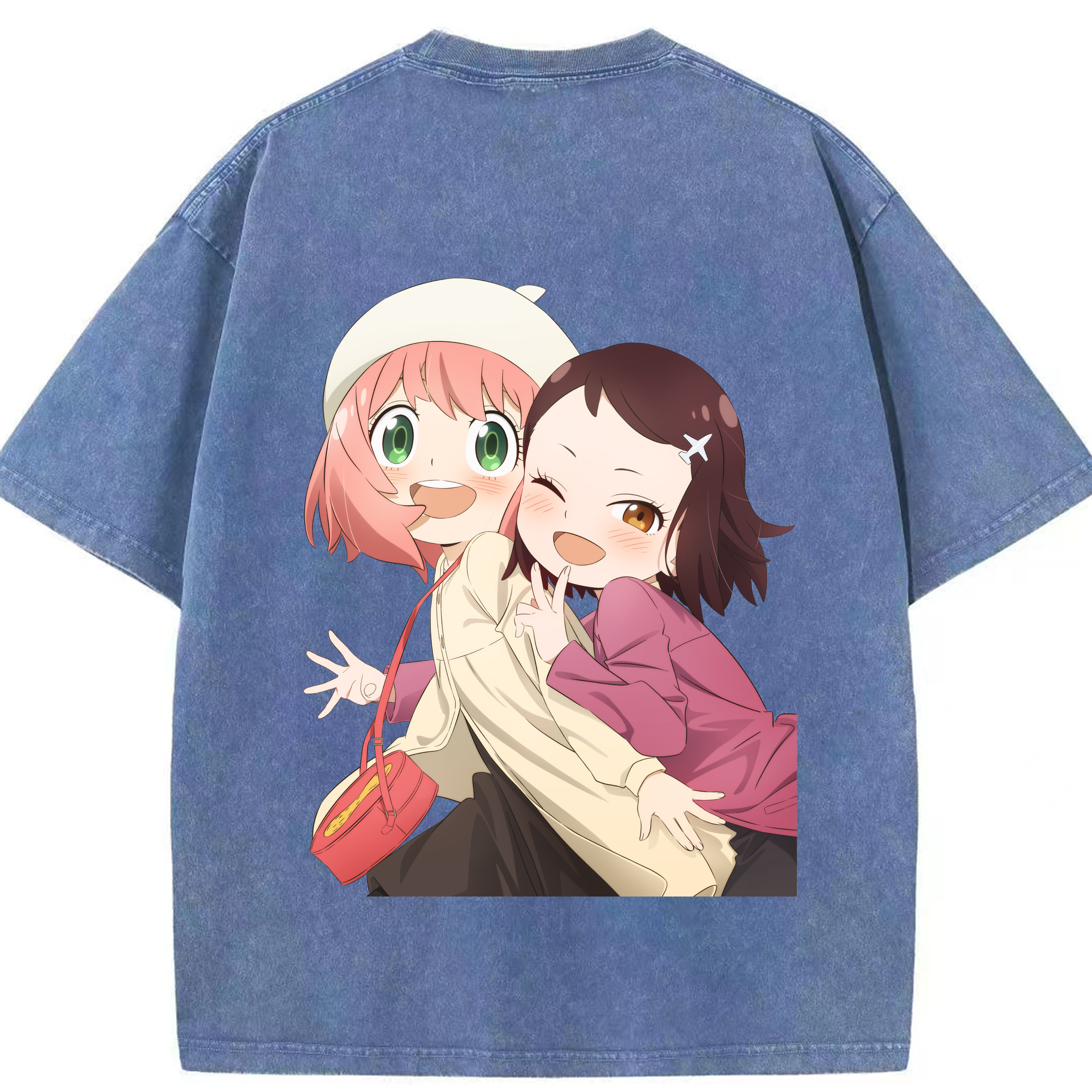 （画像用） SPY×FAMILY间谍家家酒 綿100% ヴィンテージ風 半袖Tシャツ（背面プリント）