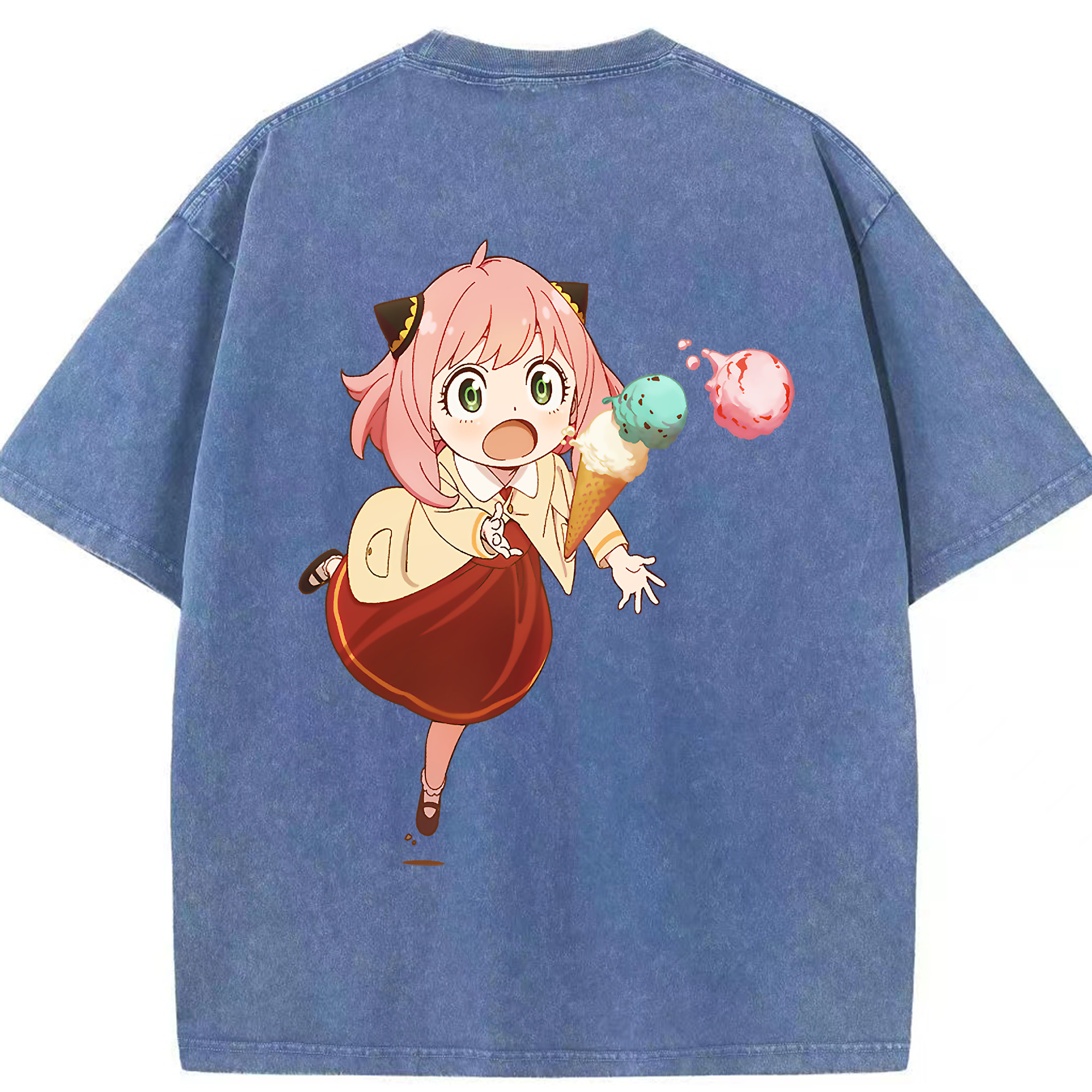 （画像用） SPY×FAMILY间谍家家酒 綿100% ヴィンテージ風 半袖Tシャツ（背面プリント）
