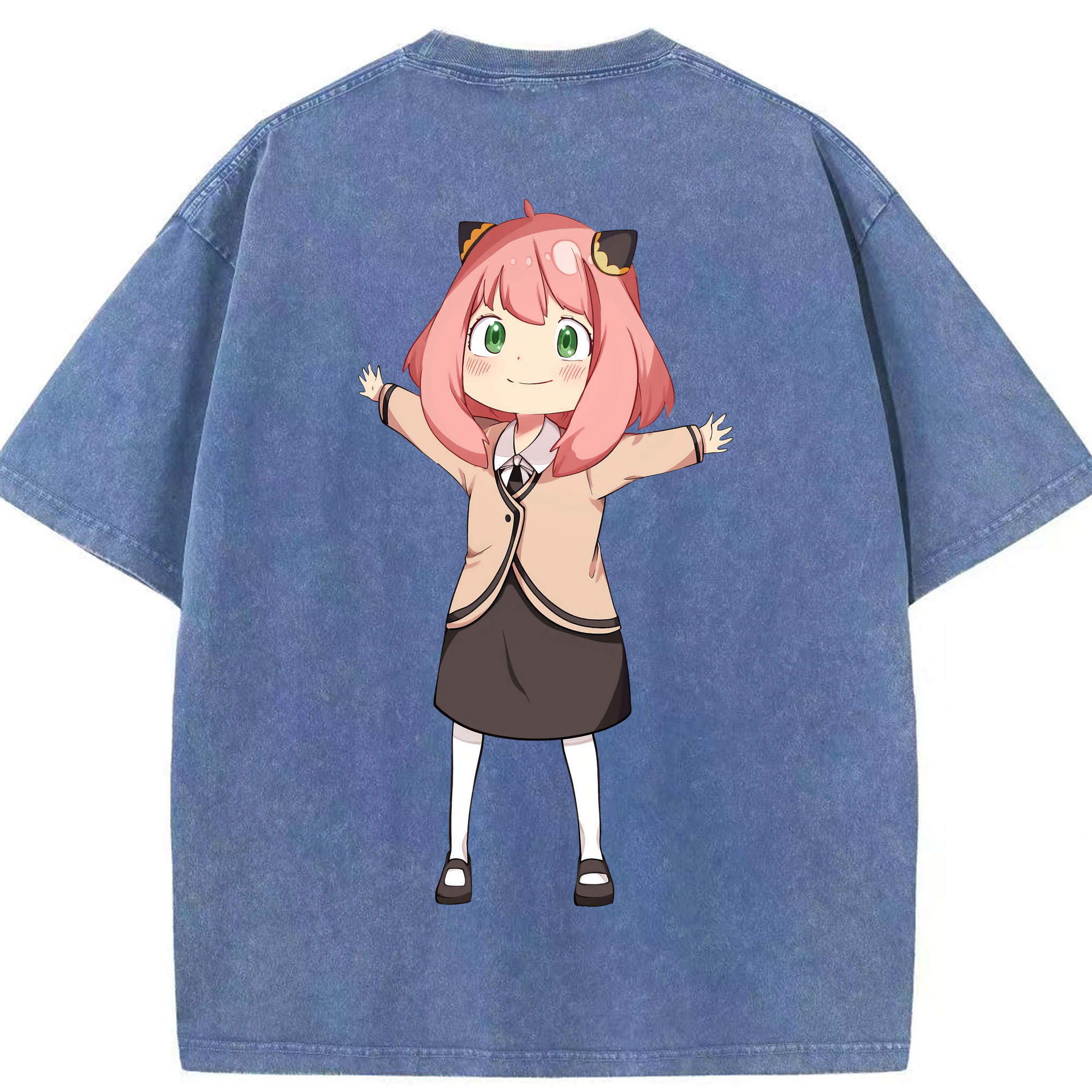 （画像用） SPY×FAMILY间谍家家酒 綿100% ヴィンテージ風 半袖Tシャツ（背面プリント）