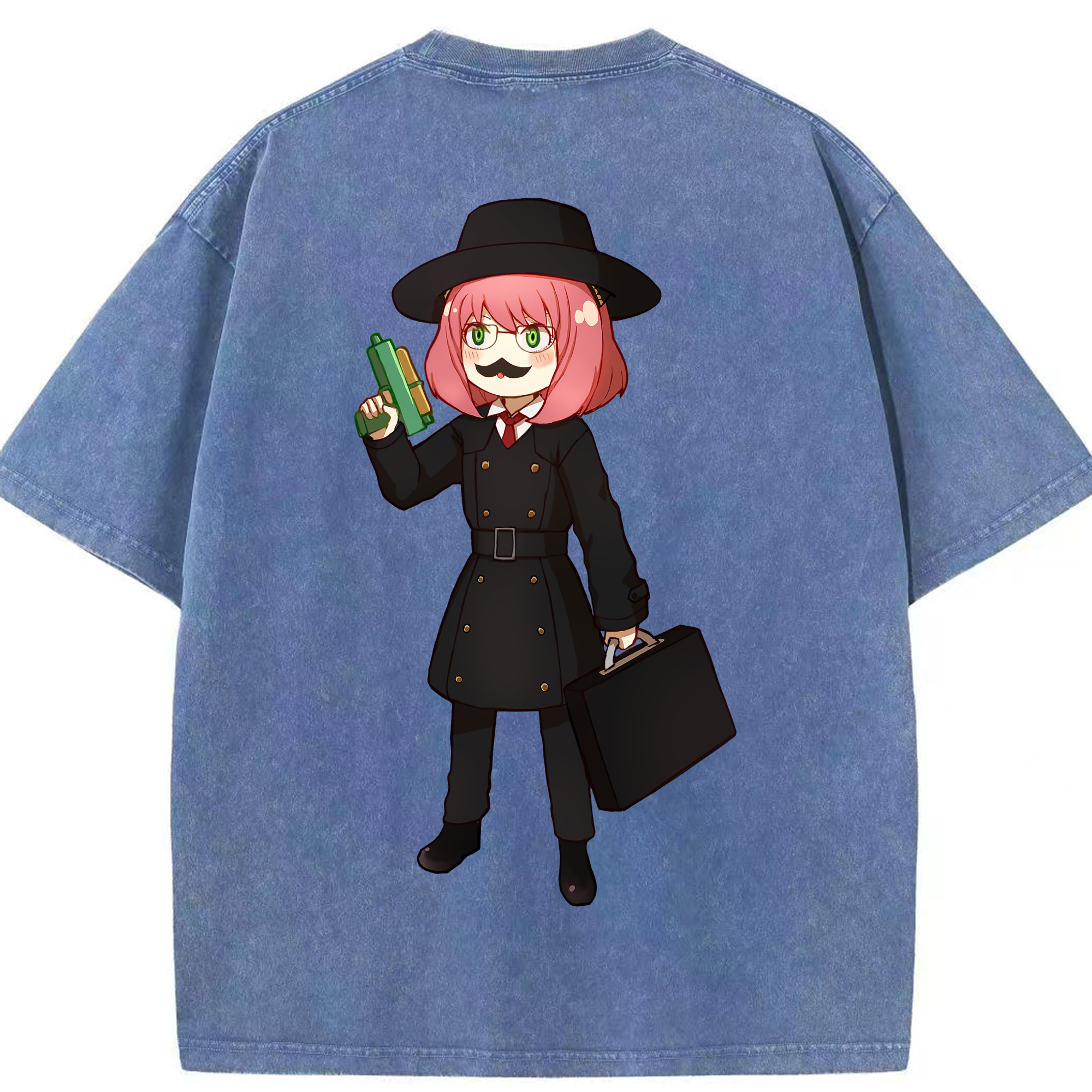 （画像用） SPY×FAMILY间谍家家酒 綿100% ヴィンテージ風 半袖Tシャツ（背面プリント）