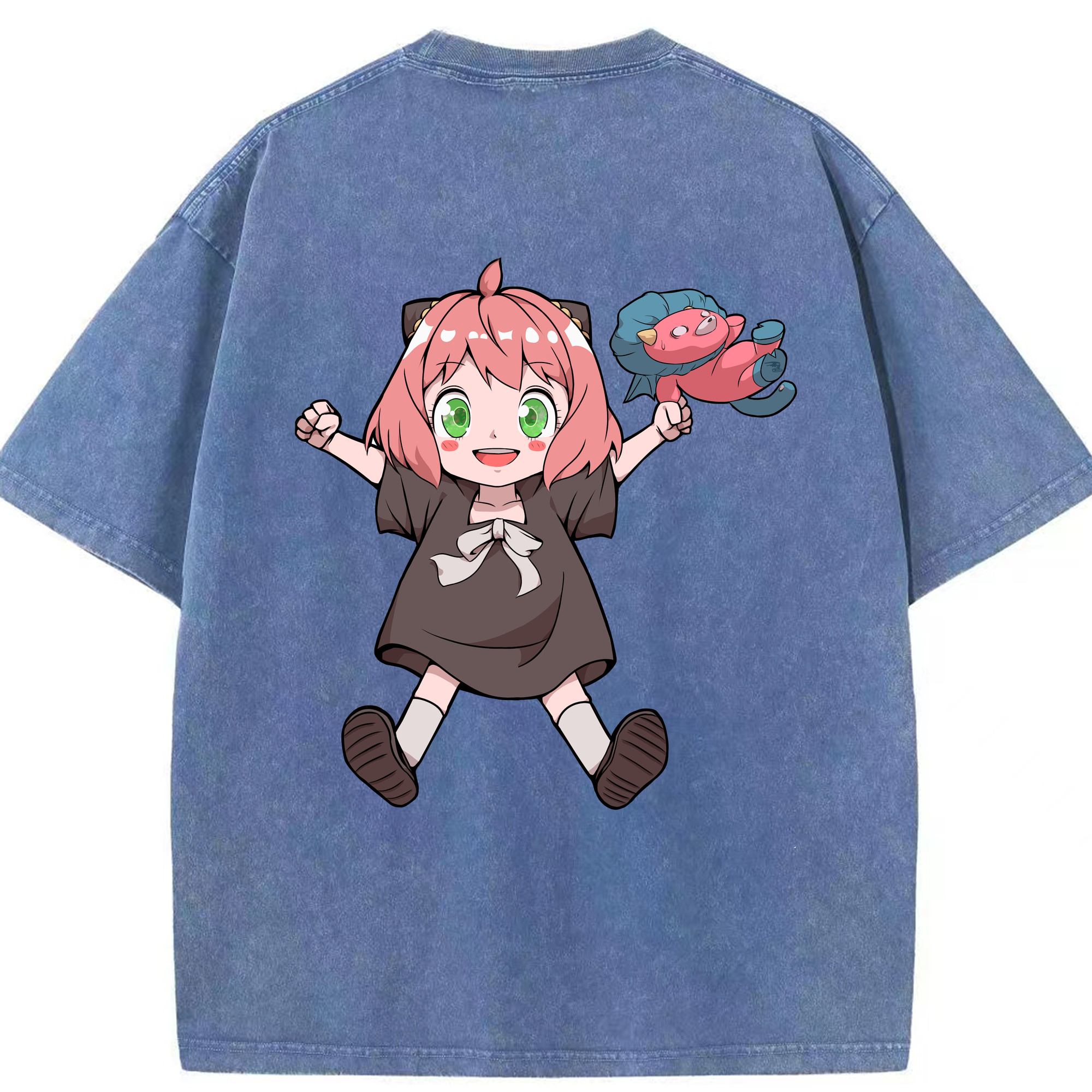 （画像用） SPY×FAMILY间谍家家酒 綿100% ヴィンテージ風 半袖Tシャツ（背面プリント）