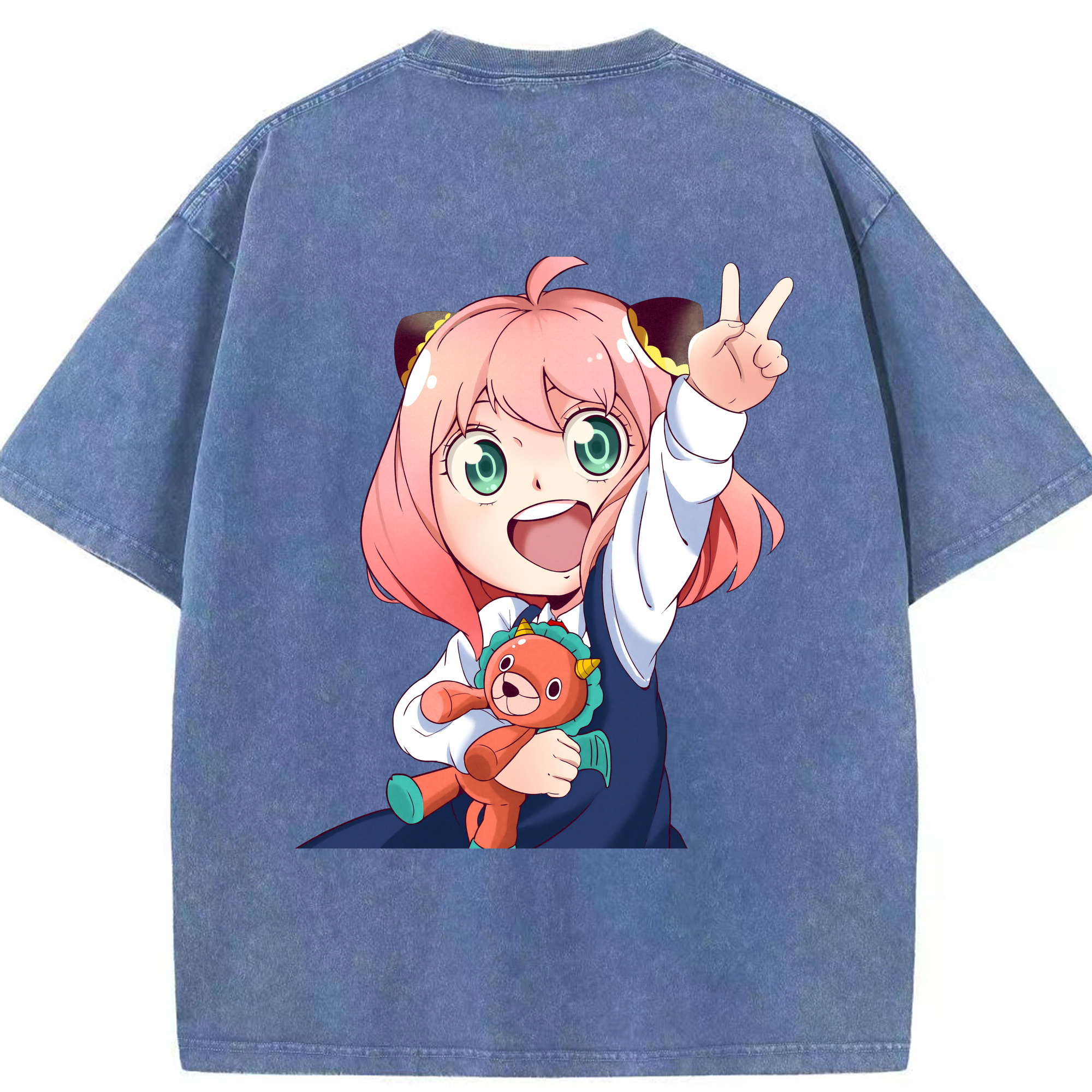 （画像用） SPY×FAMILY间谍家家酒 綿100% ヴィンテージ風 半袖Tシャツ（背面プリント）