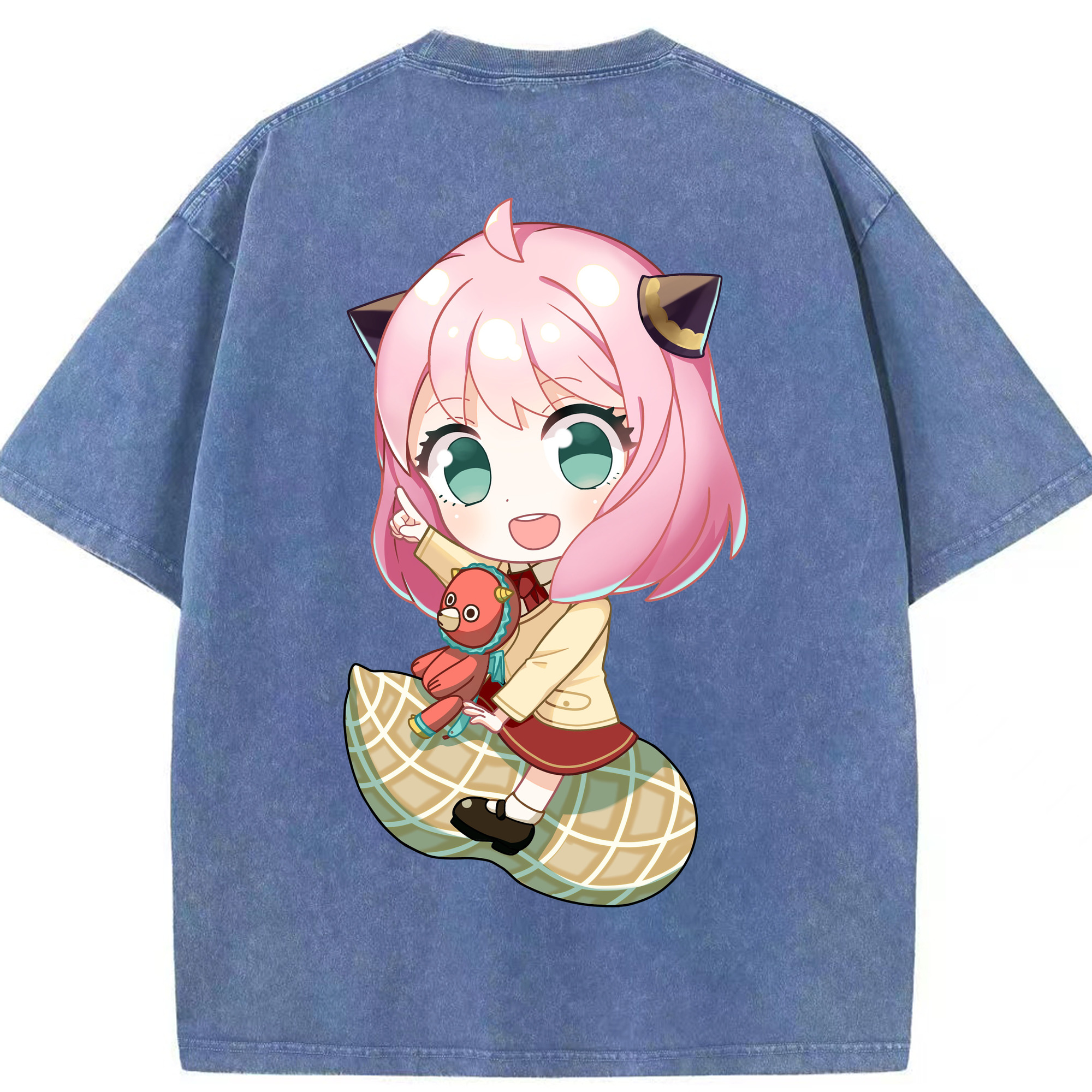 （画像用） SPY×FAMILY间谍家家酒 綿100% ヴィンテージ風 半袖Tシャツ（背面プリント）