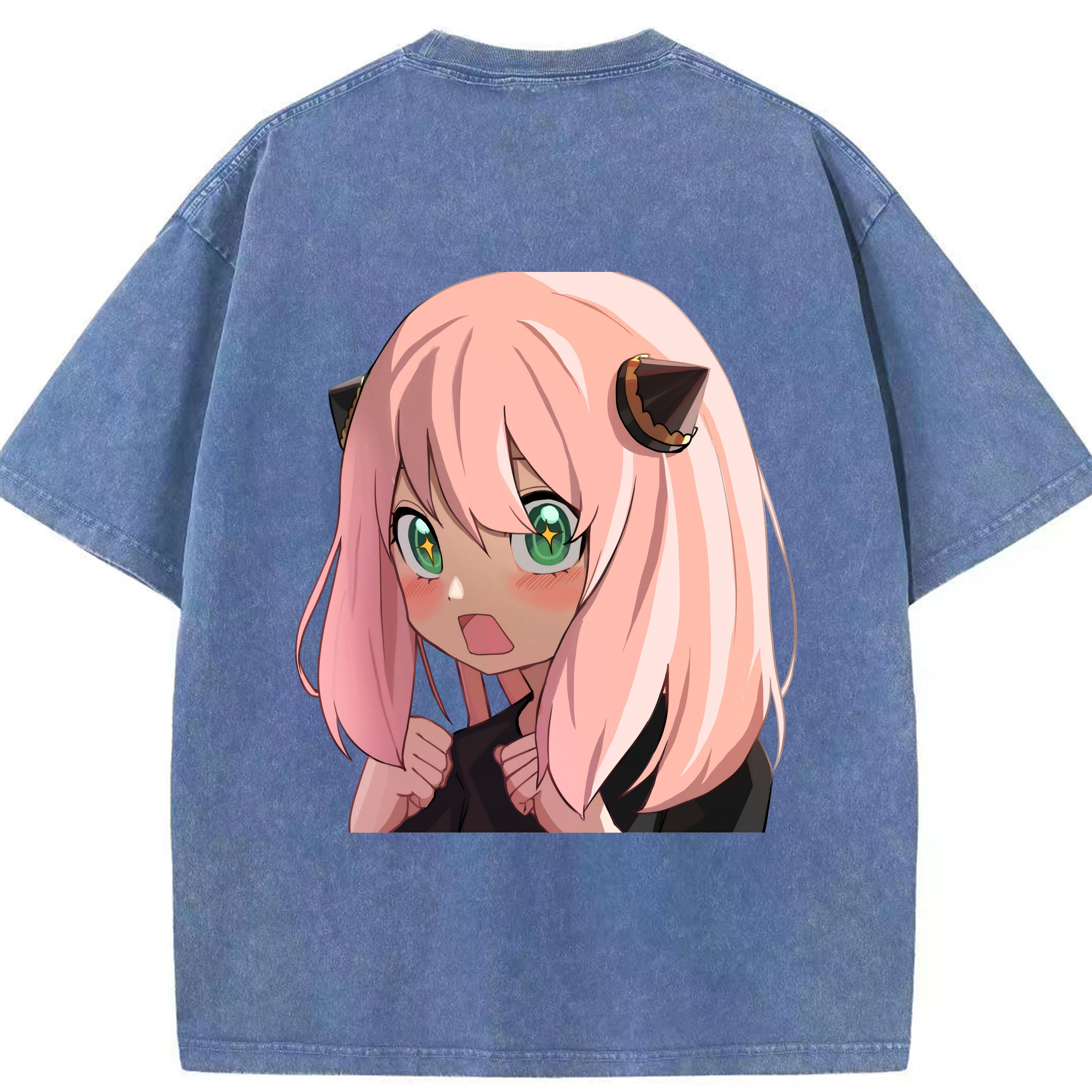 （画像用） SPY×FAMILY间谍家家酒 綿100% ヴィンテージ風 半袖Tシャツ（背面プリント）