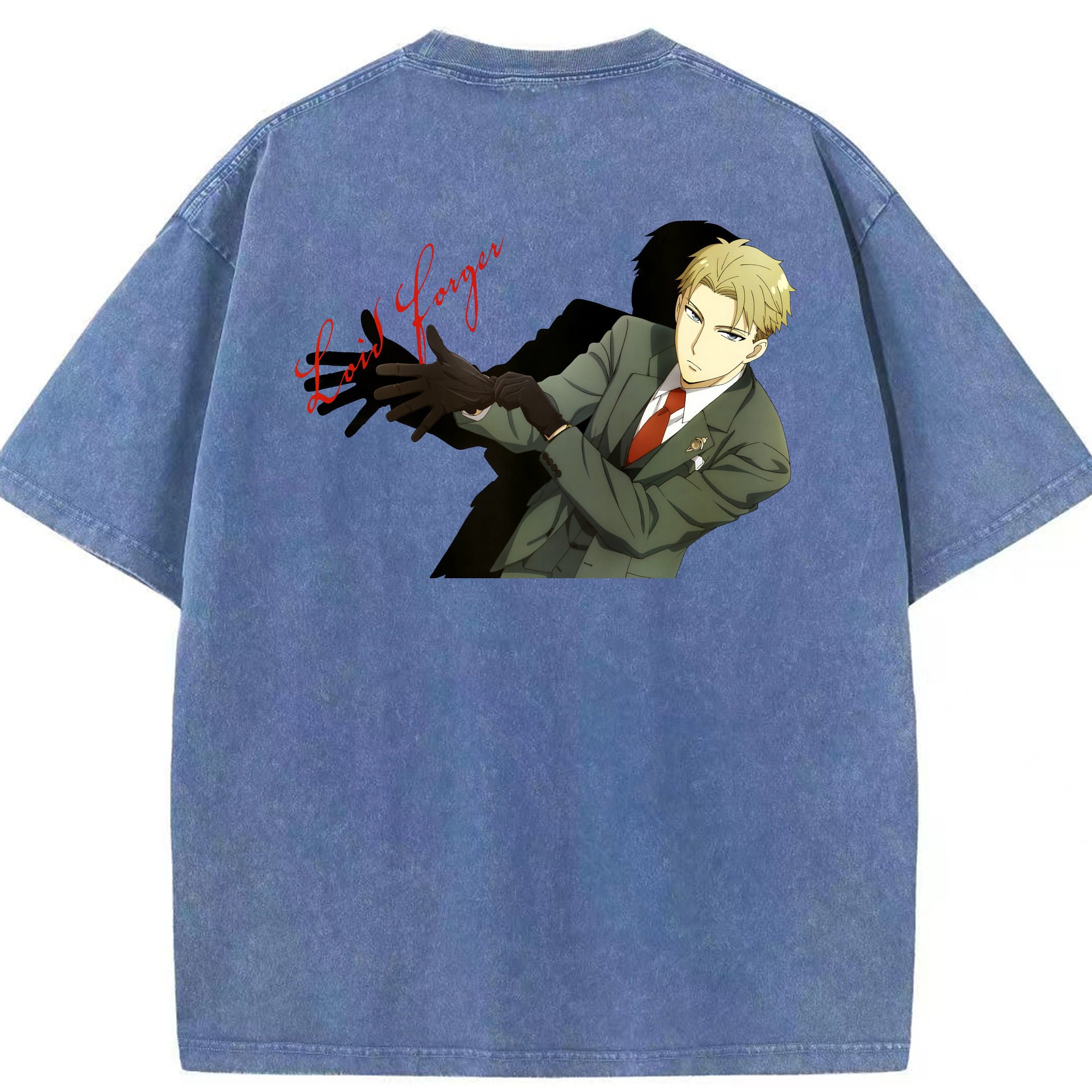 （画像用） SPY×FAMILY间谍家家酒 綿100% ヴィンテージ風 半袖Tシャツ（背面プリント）