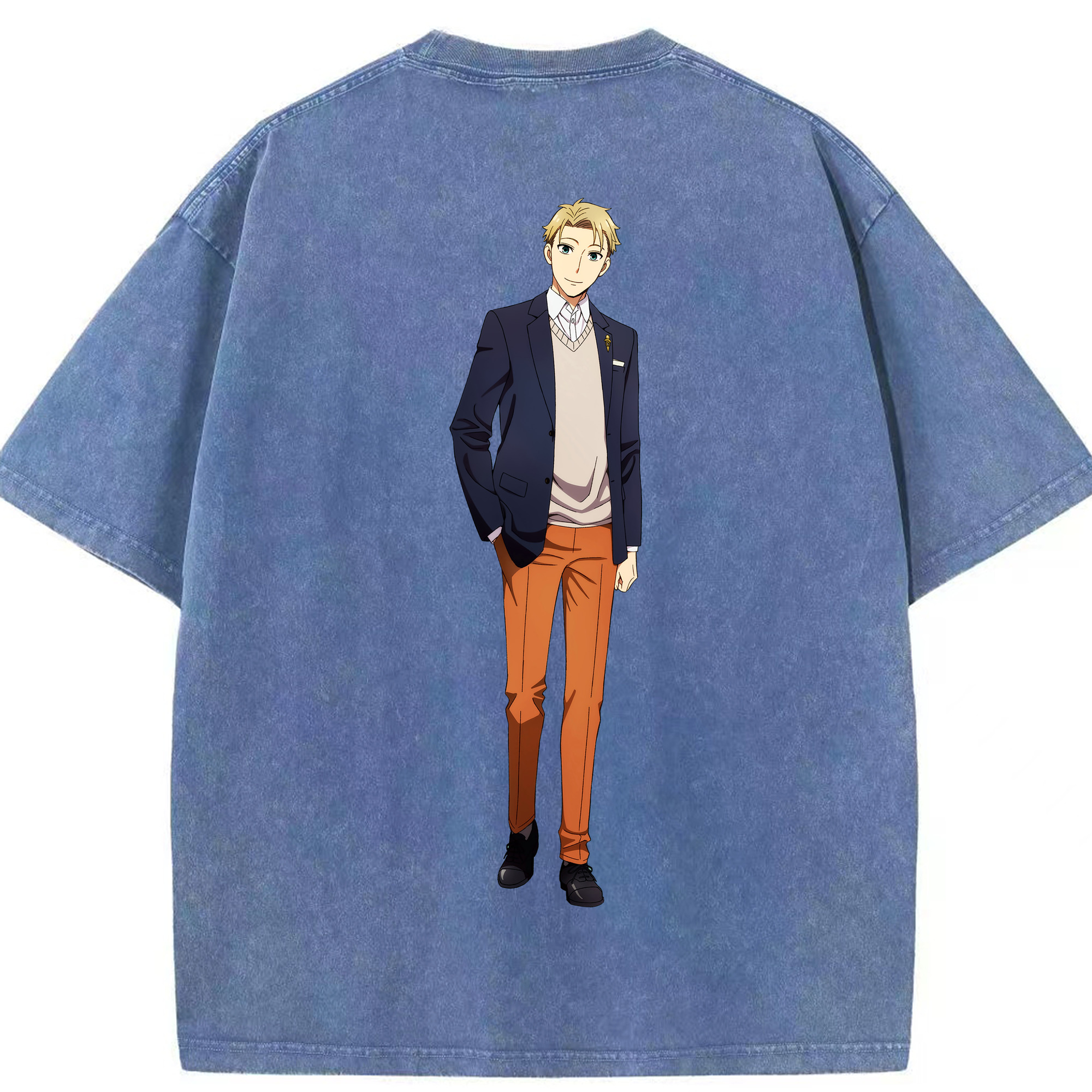 （画像用） SPY×FAMILY间谍家家酒 綿100% ヴィンテージ風 半袖Tシャツ（背面プリント）