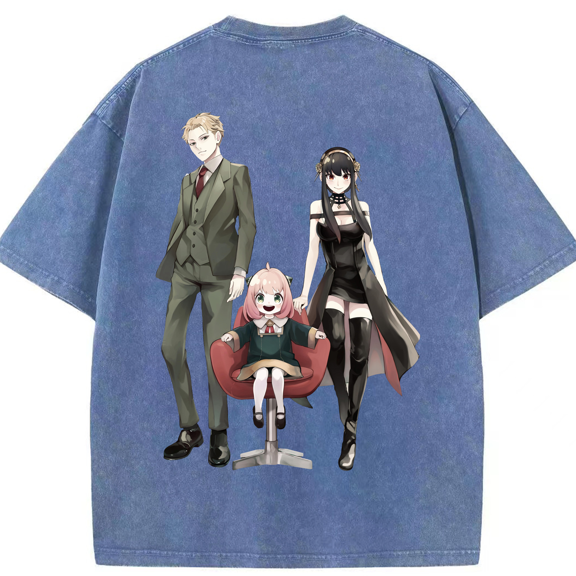 （画像用） SPY×FAMILY间谍家家酒 綿100% ヴィンテージ風 半袖Tシャツ（背面プリント）