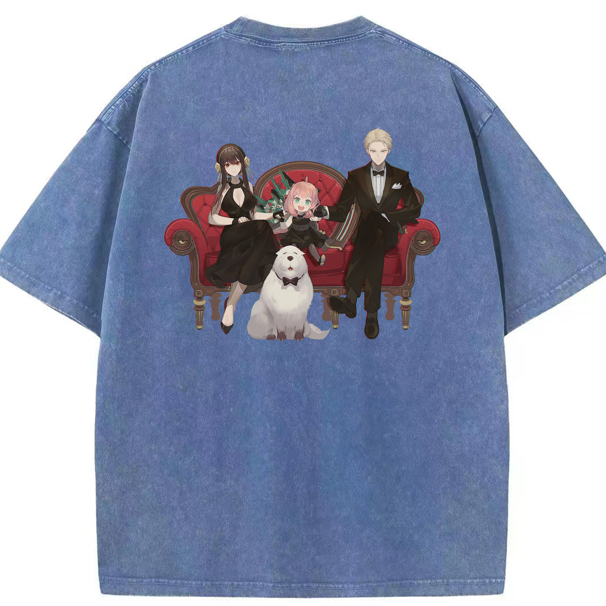 （画像用） SPY×FAMILY间谍家家酒 綿100% ヴィンテージ風 半袖Tシャツ（背面プリント）