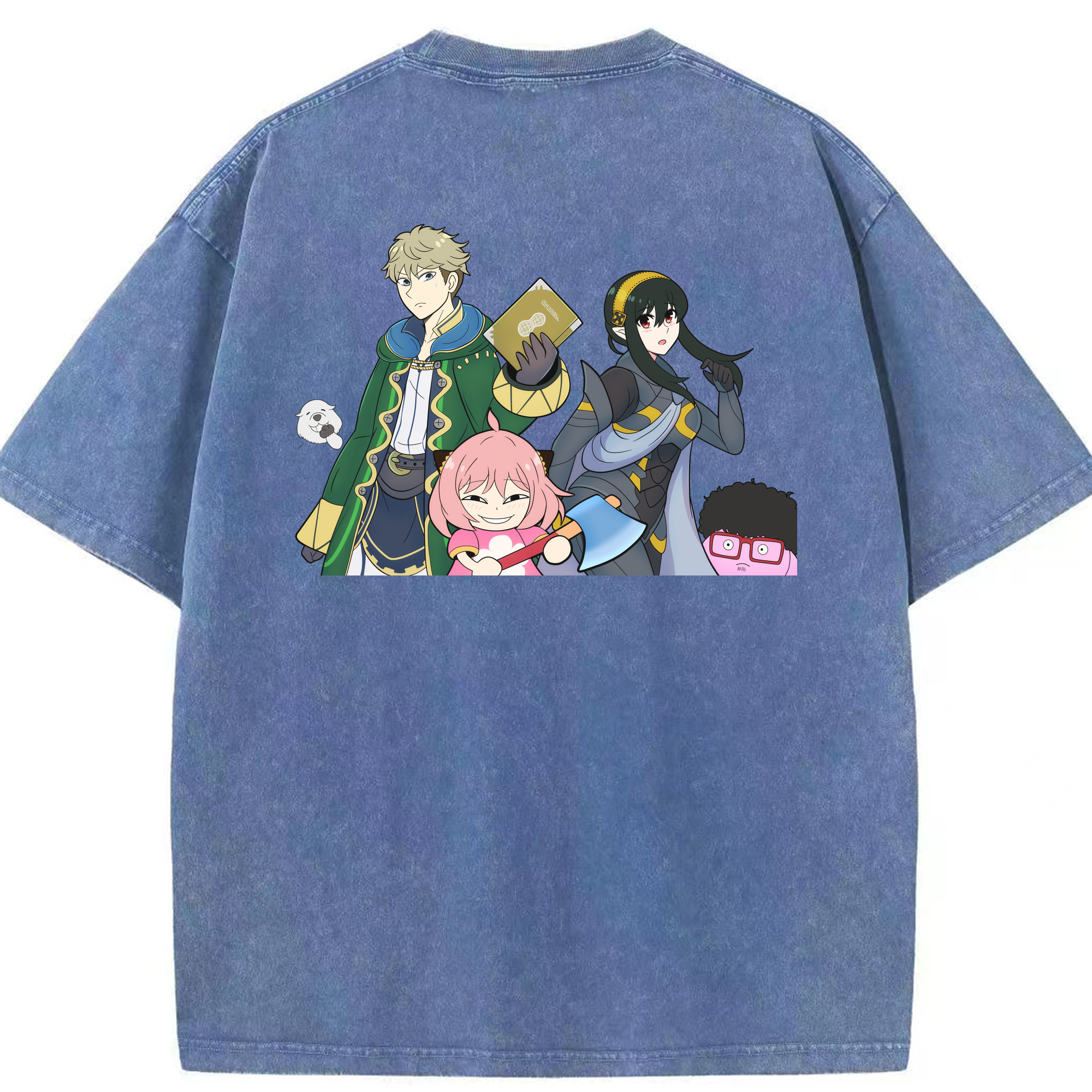 （画像用） SPY×FAMILY间谍家家酒 綿100% ヴィンテージ風 半袖Tシャツ（背面プリント）