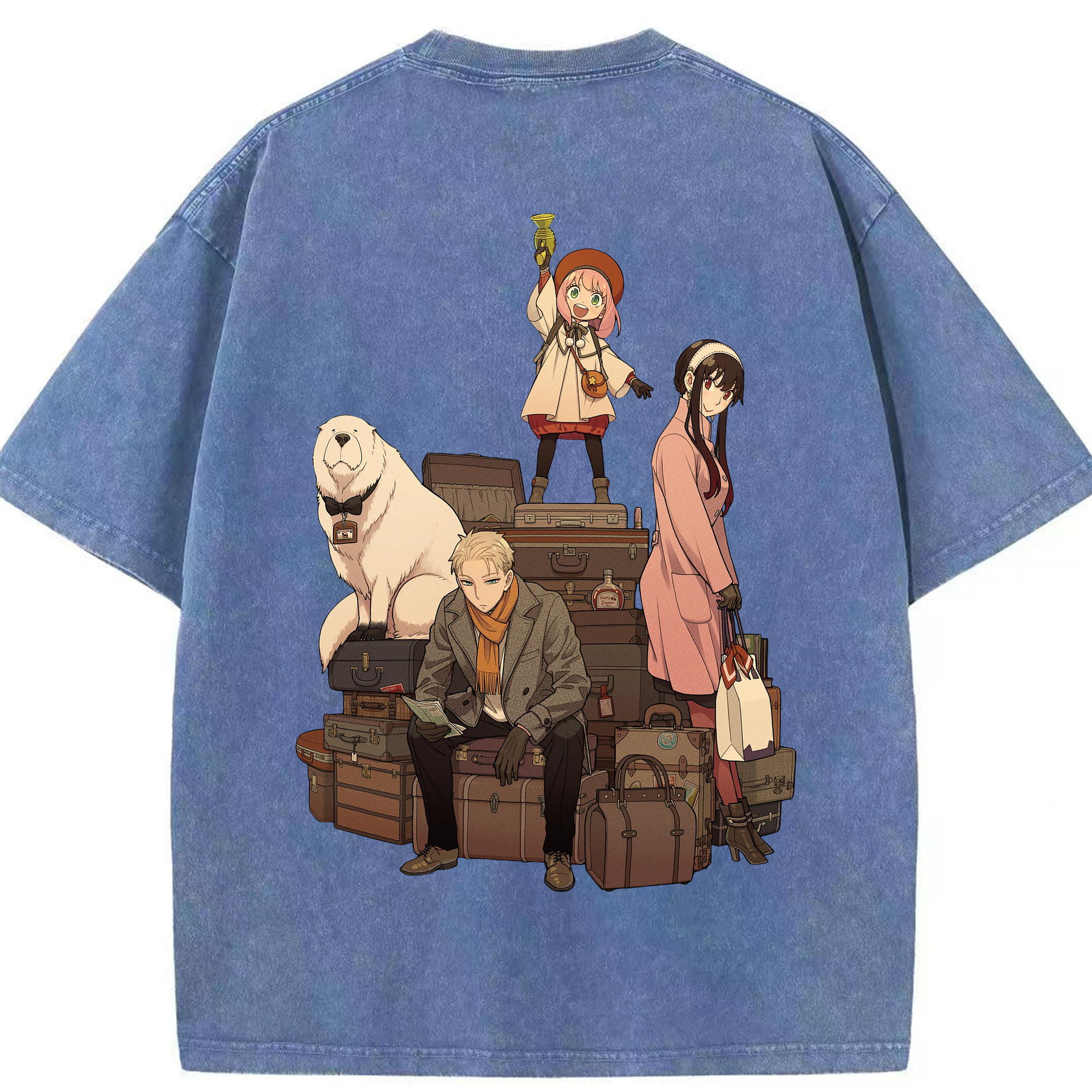 （画像用） SPY×FAMILY间谍家家酒 綿100% ヴィンテージ風 半袖Tシャツ（背面プリント）