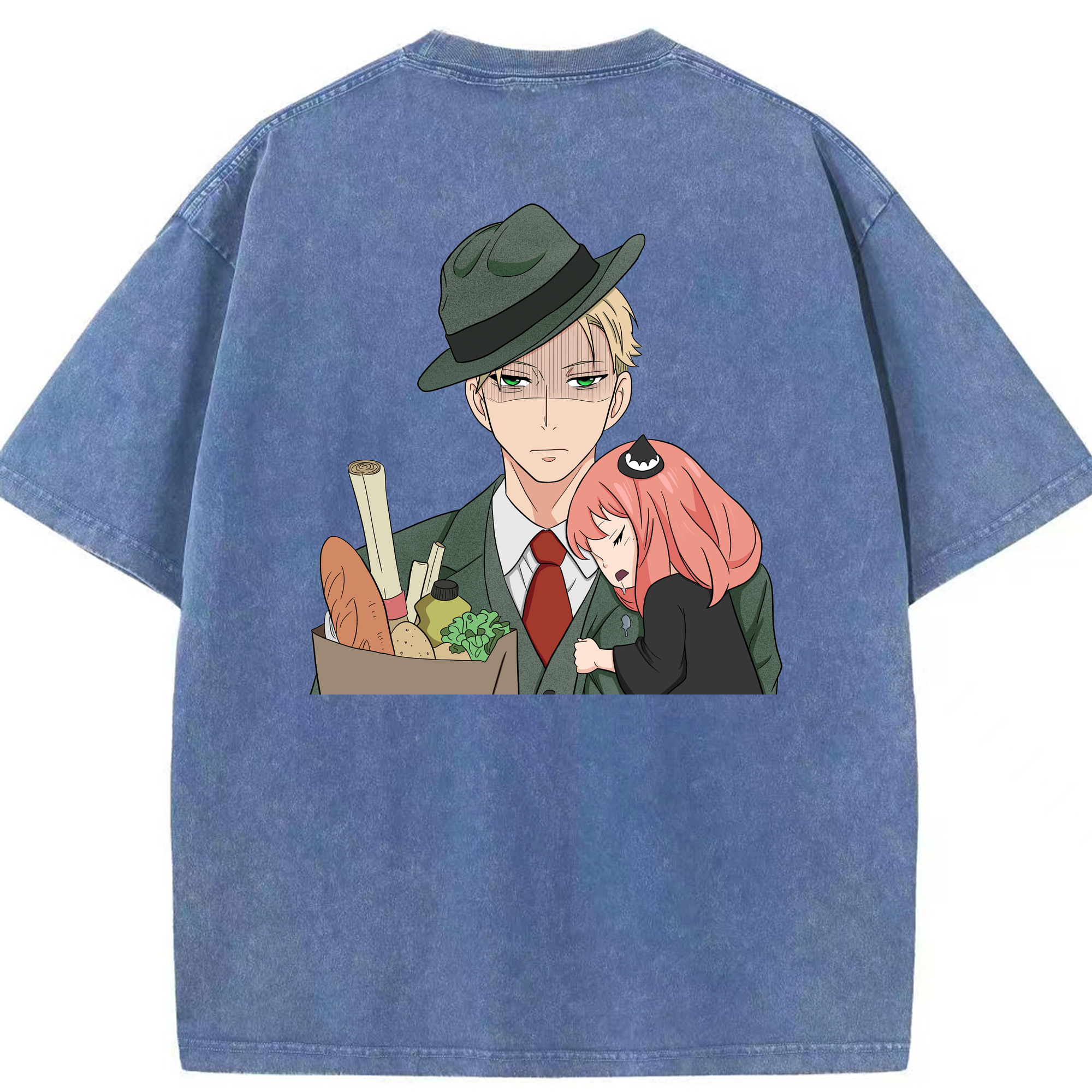 （画像用） SPY×FAMILY间谍家家酒 綿100% ヴィンテージ風 半袖Tシャツ（背面プリント）
