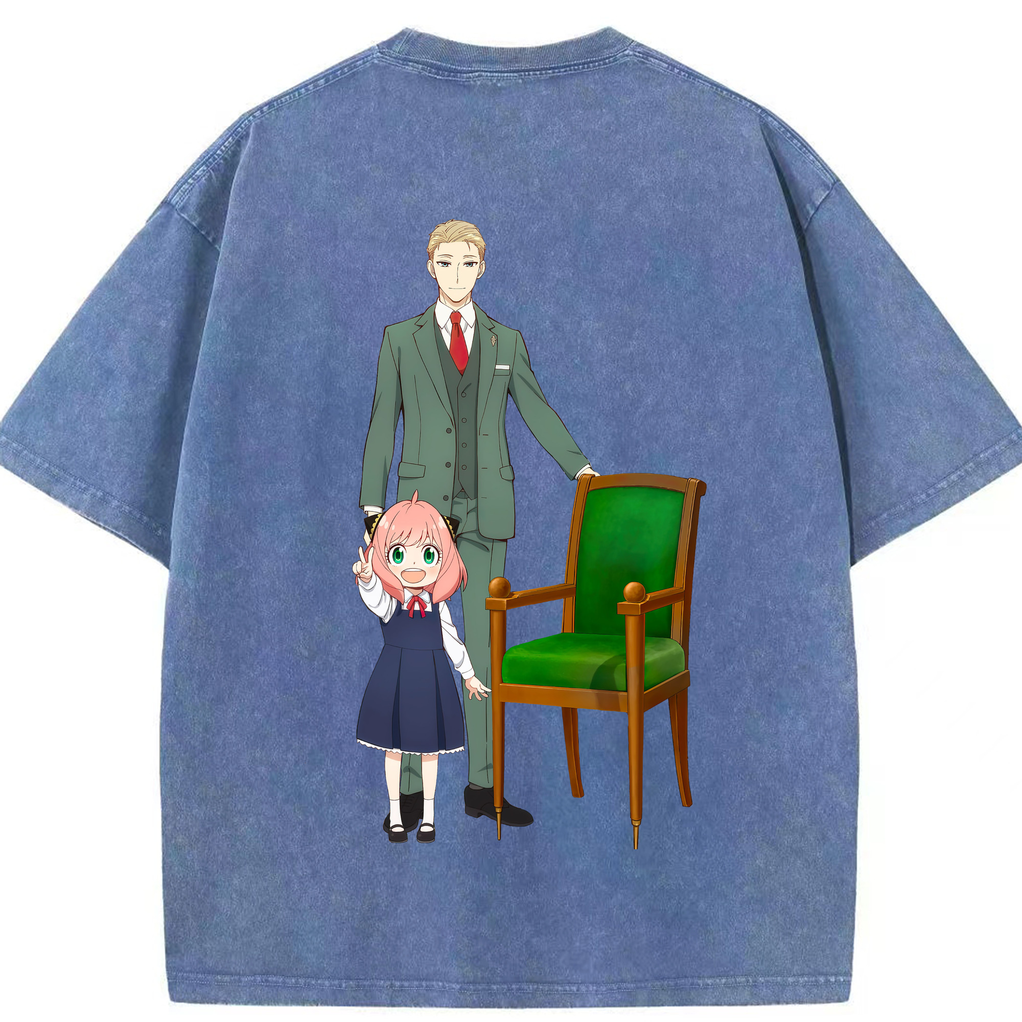 （画像用） SPY×FAMILY间谍家家酒 綿100% ヴィンテージ風 半袖Tシャツ（背面プリント）
