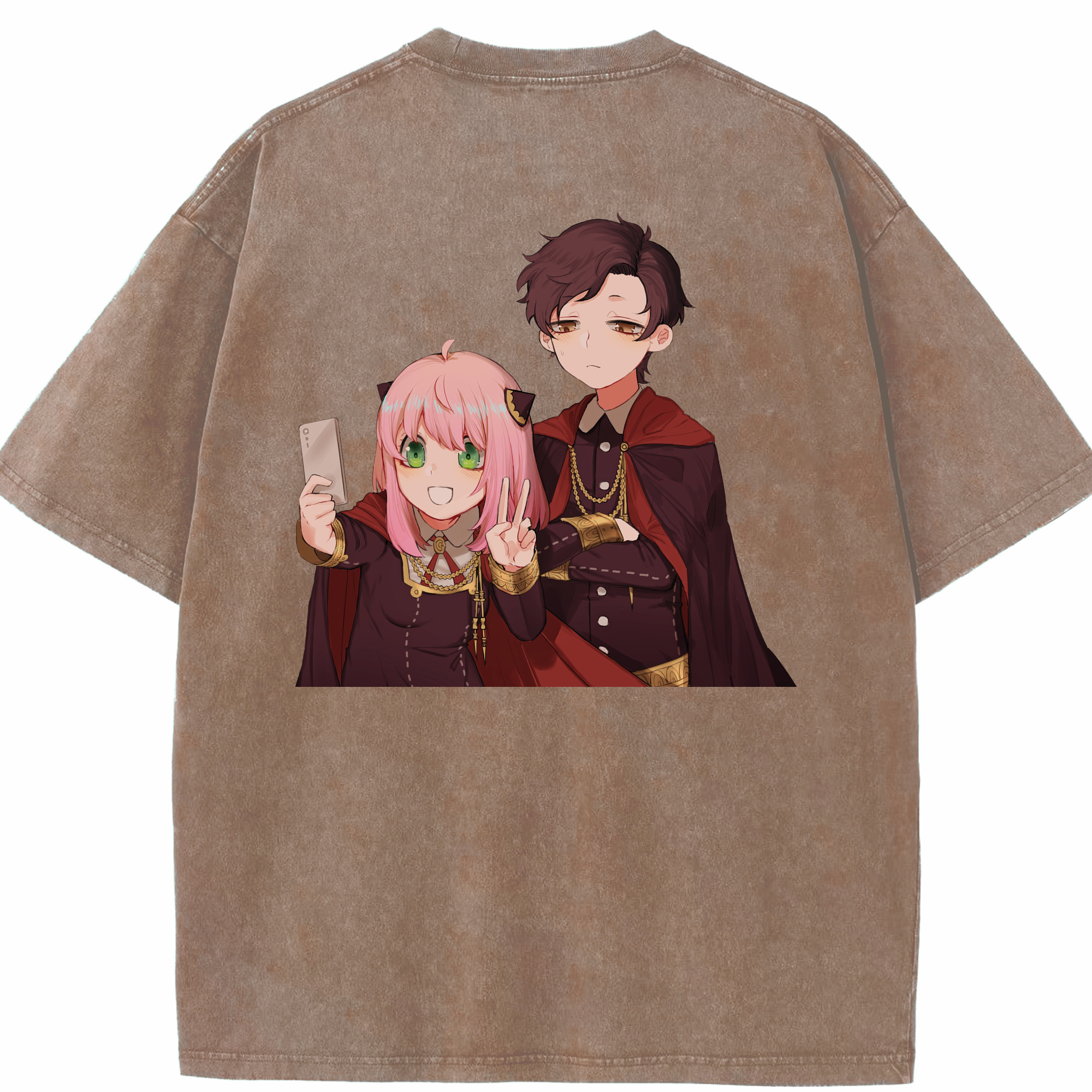 （画像用） SPY×FAMILY间谍家家酒 綿100% ヴィンテージ風 半袖Tシャツ（背面プリント）