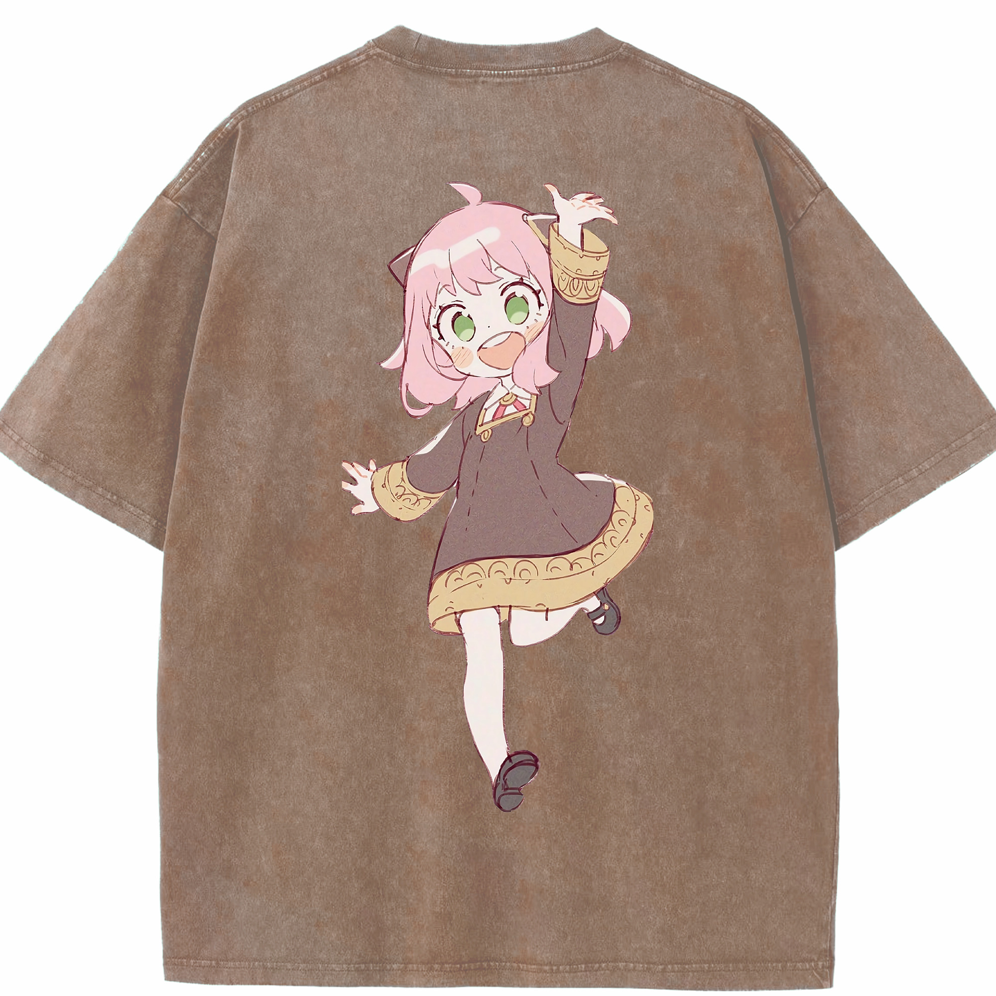 （画像用） SPY×FAMILY间谍家家酒 綿100% ヴィンテージ風 半袖Tシャツ（背面プリント）