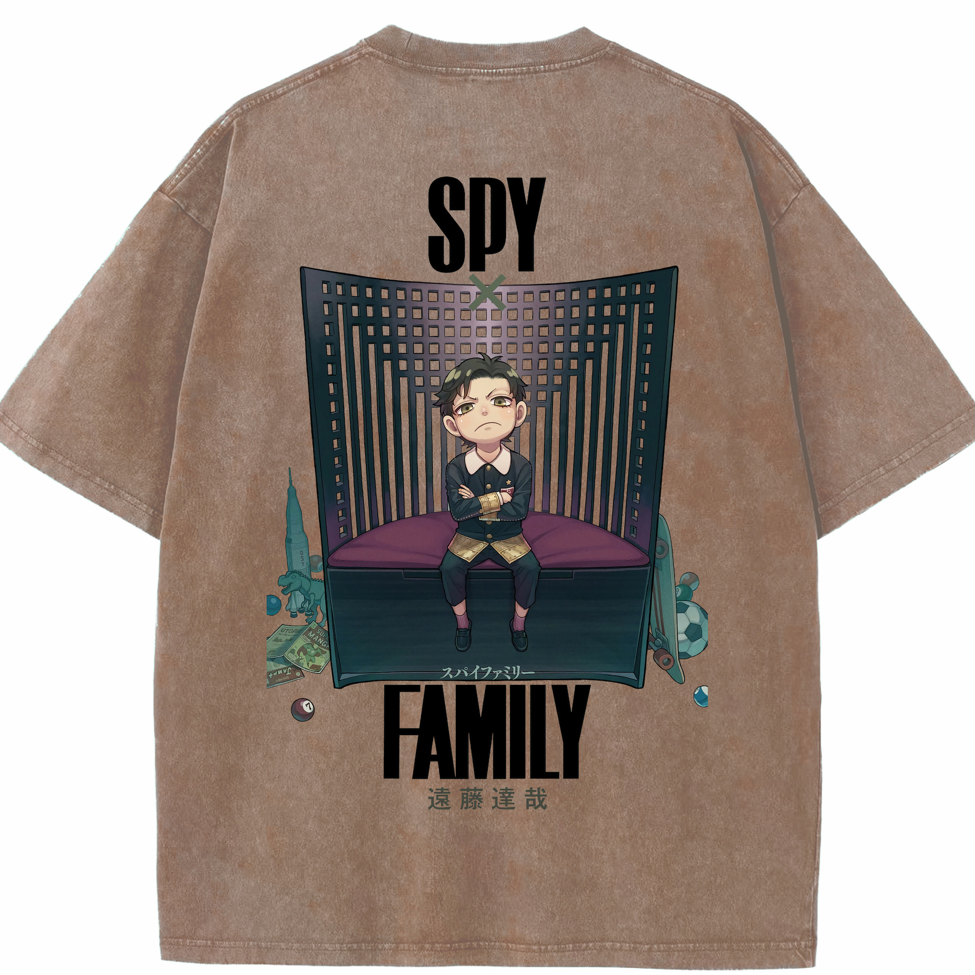（画像用） SPY×FAMILY间谍家家酒 綿100% ヴィンテージ風 半袖Tシャツ（背面プリント）