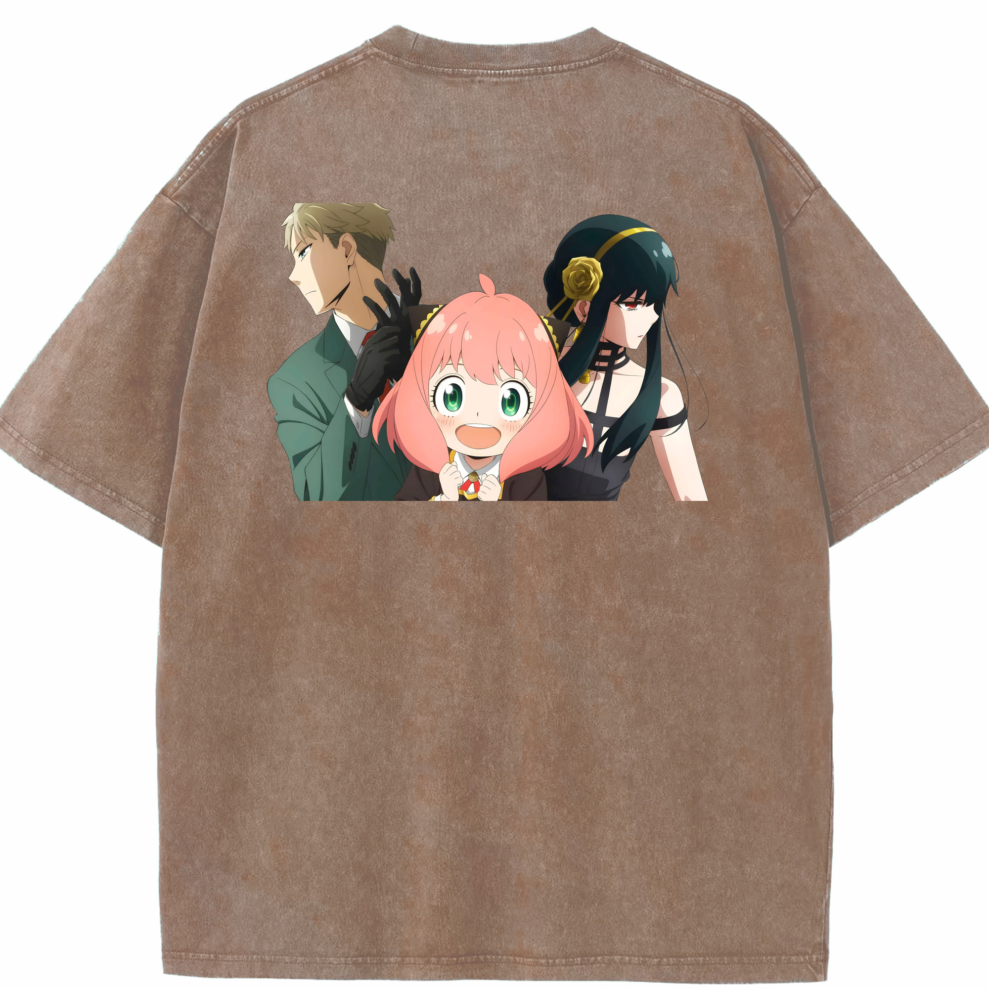 （画像用） SPY×FAMILY间谍家家酒 綿100% ヴィンテージ風 半袖Tシャツ（背面プリント）