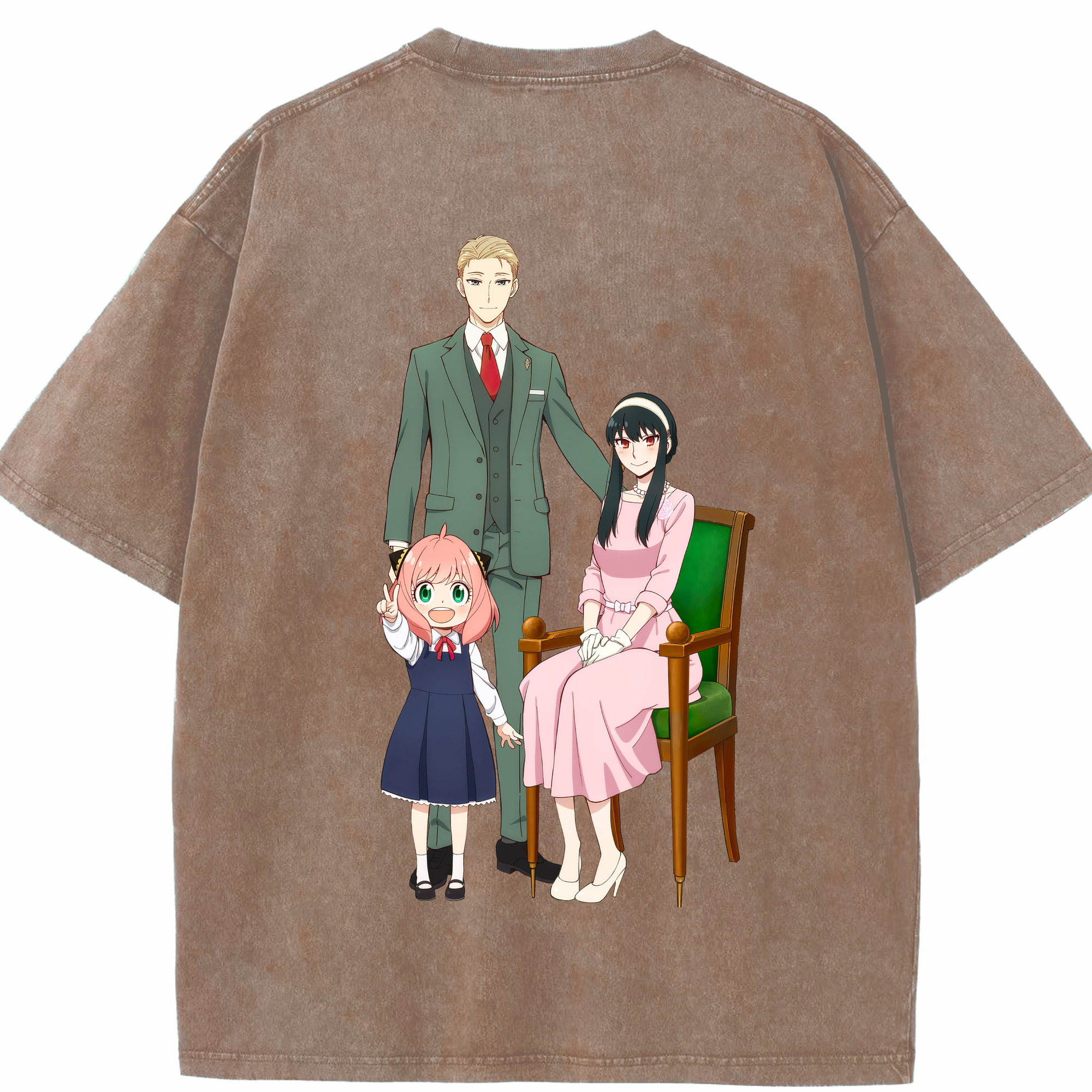 （画像用） SPY×FAMILY间谍家家酒 綿100% ヴィンテージ風 半袖Tシャツ（背面プリント）