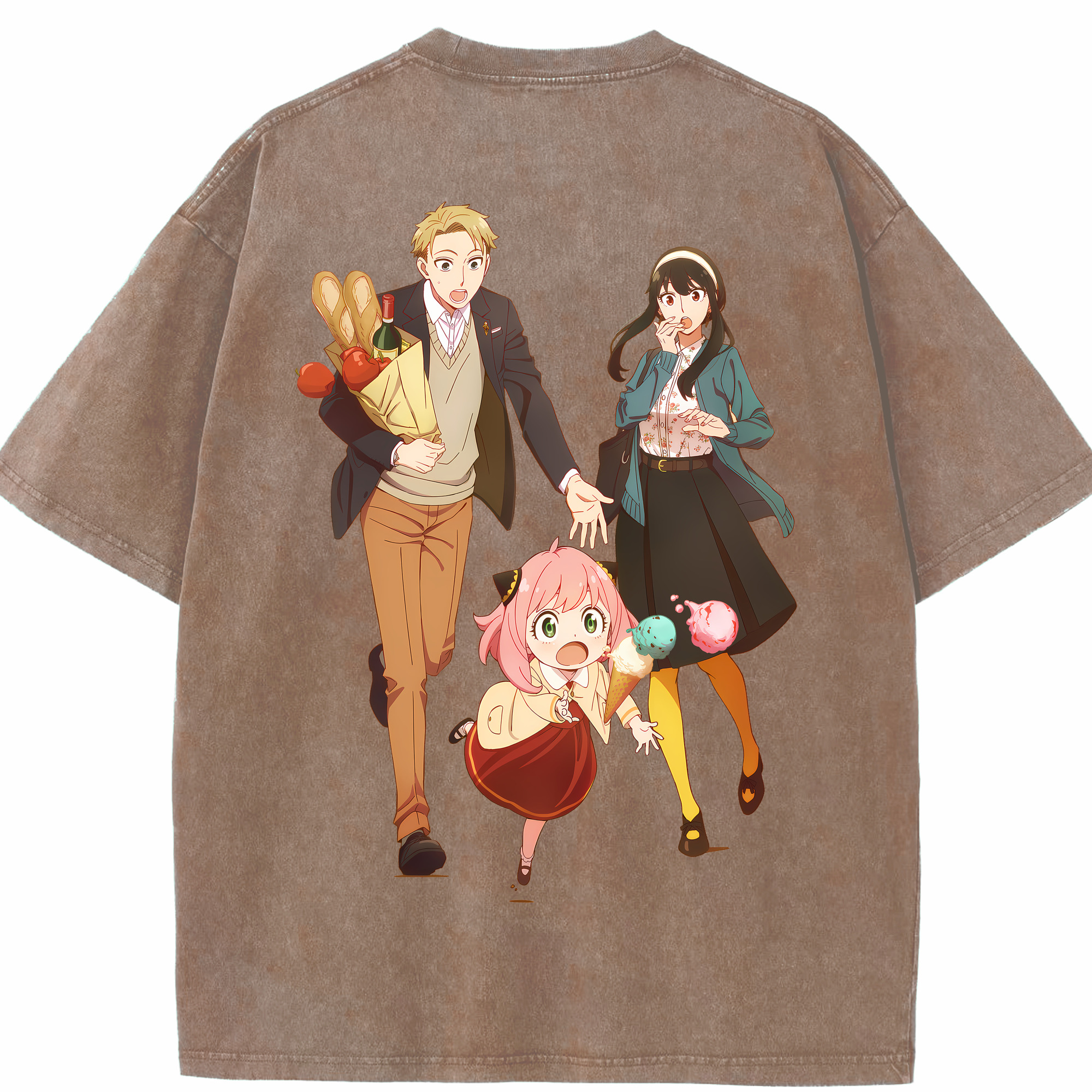 （画像用） SPY×FAMILY间谍家家酒 綿100% ヴィンテージ風 半袖Tシャツ（背面プリント）
