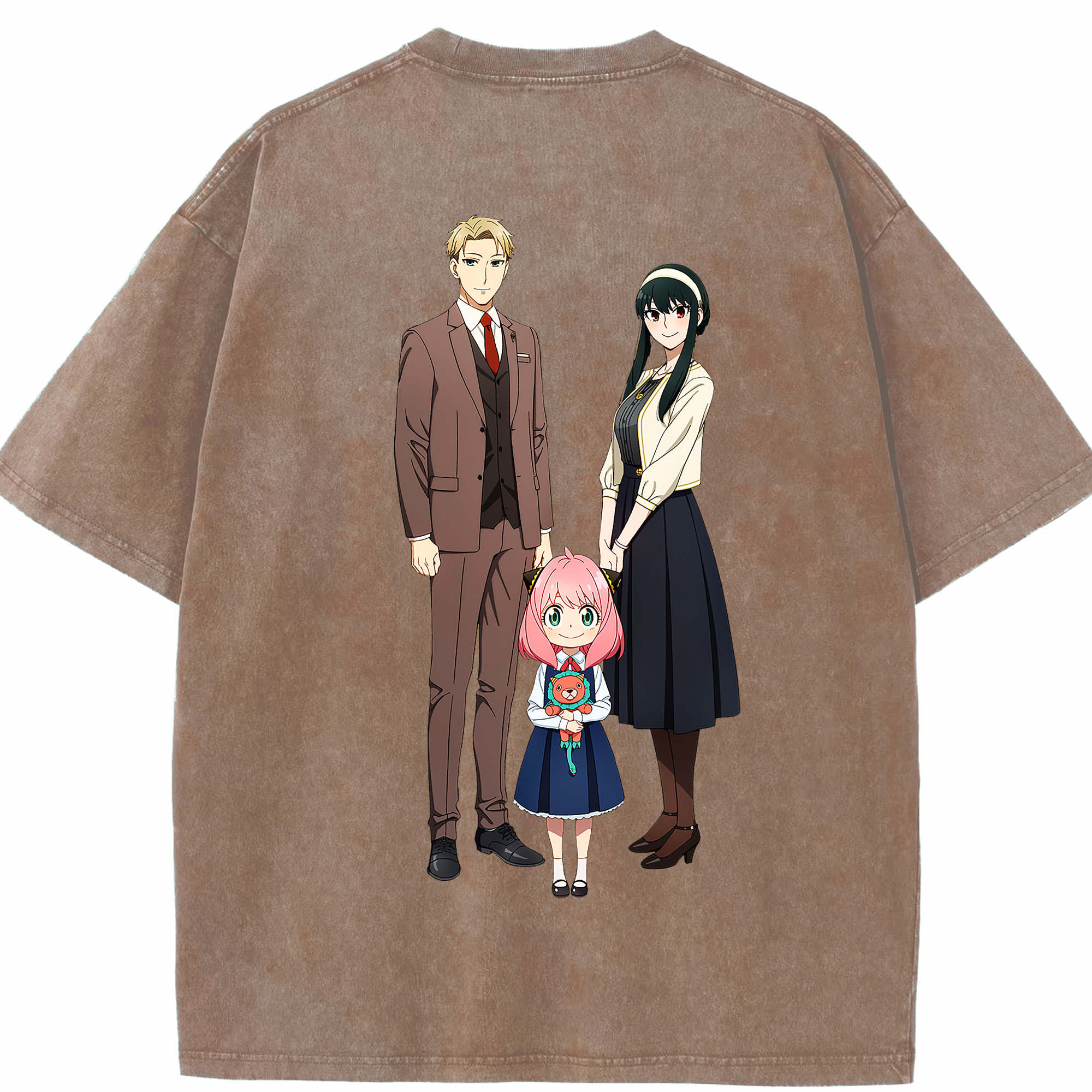 （画像用） SPY×FAMILY间谍家家酒 綿100% ヴィンテージ風 半袖Tシャツ（背面プリント）
