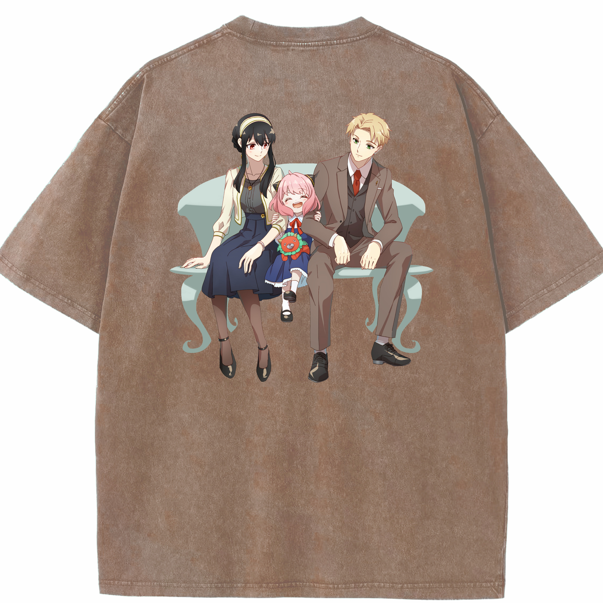 （画像用） SPY×FAMILY间谍家家酒 綿100% ヴィンテージ風 半袖Tシャツ（背面プリント）