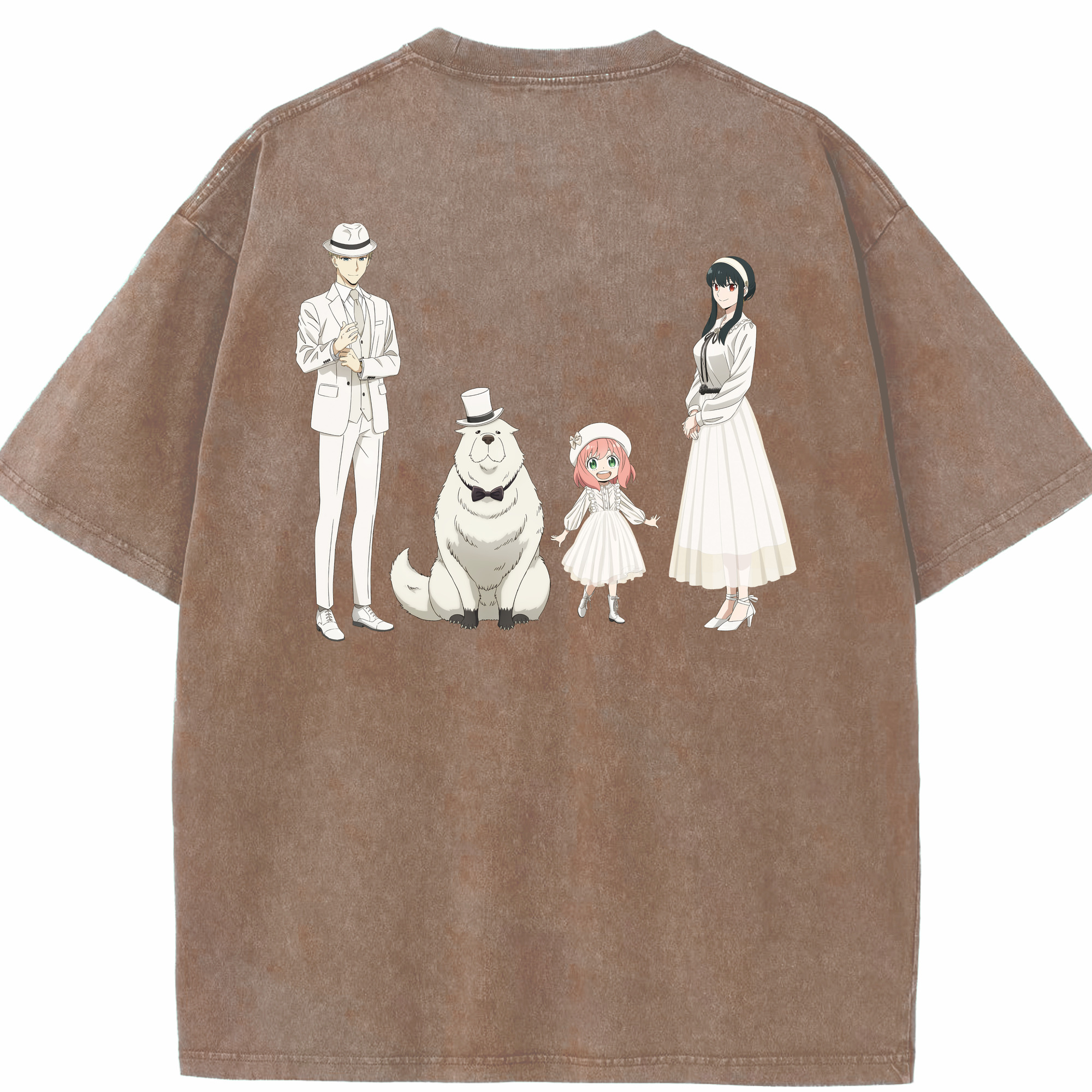 （画像用） SPY×FAMILY间谍家家酒 綿100% ヴィンテージ風 半袖Tシャツ（背面プリント）