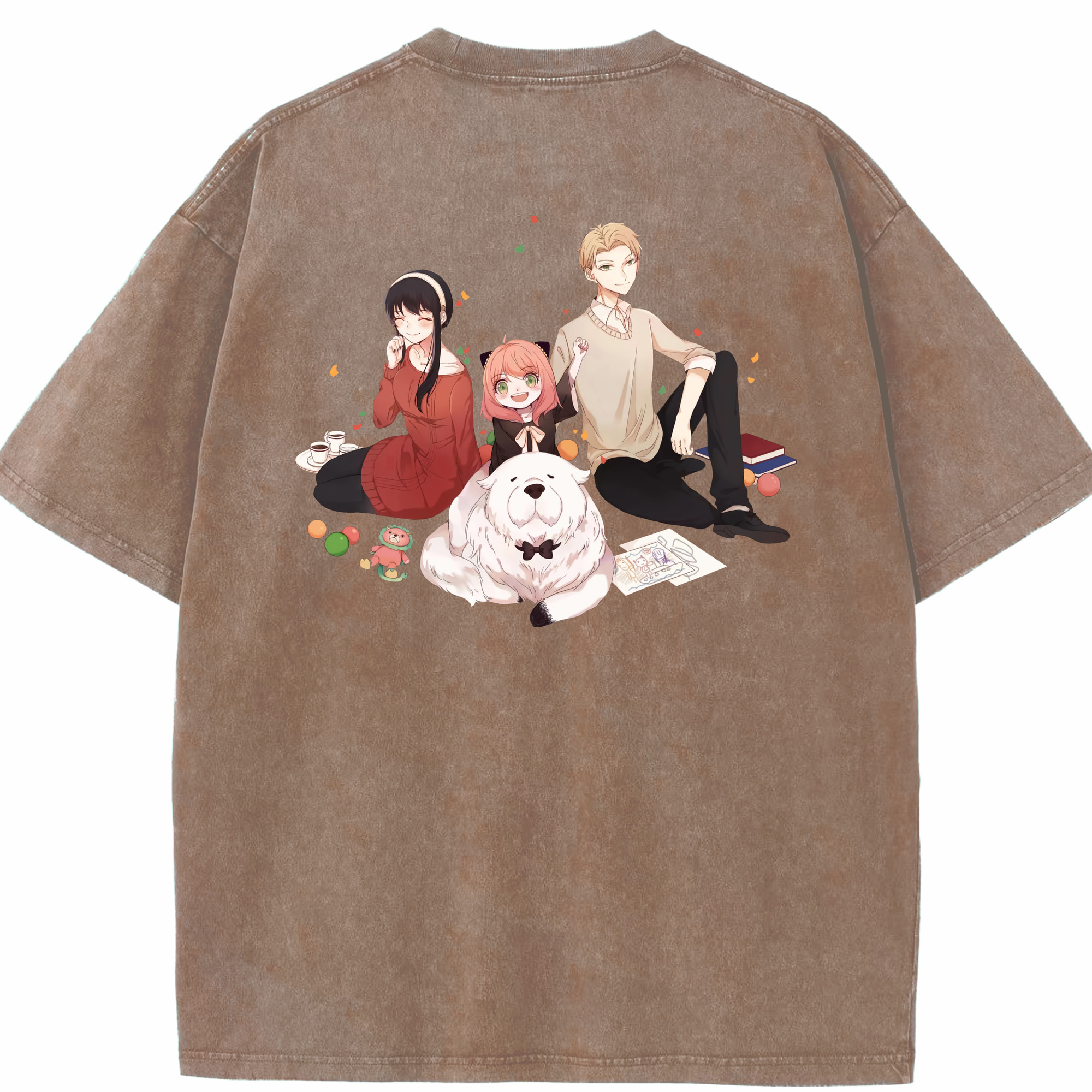 （画像用） SPY×FAMILY间谍家家酒 綿100% ヴィンテージ風 半袖Tシャツ（背面プリント）