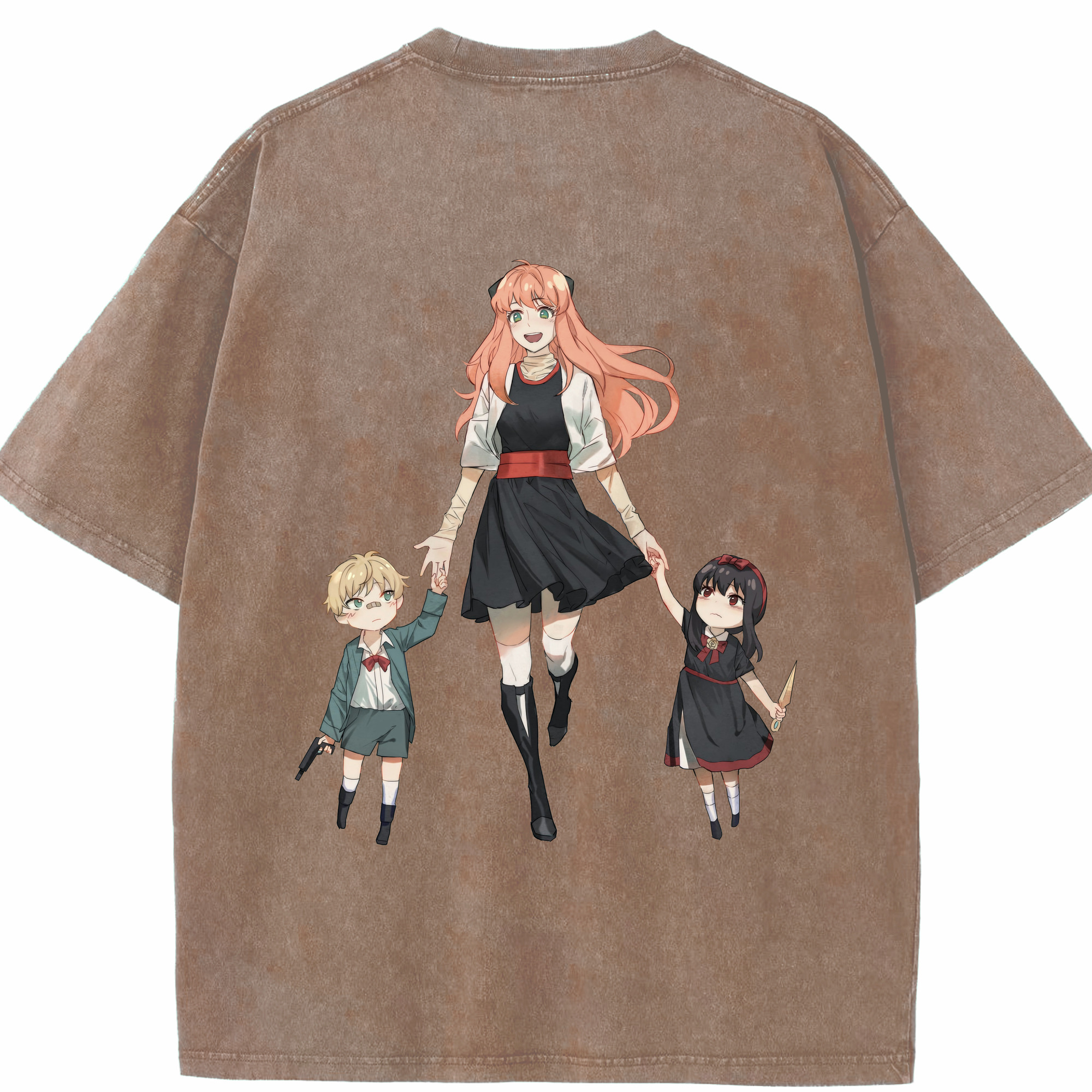（画像用） SPY×FAMILY间谍家家酒 綿100% ヴィンテージ風 半袖Tシャツ（背面プリント）
