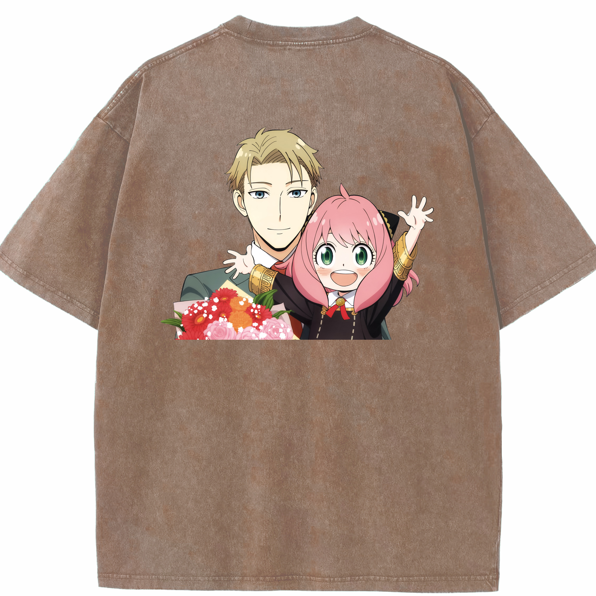 （画像用） SPY×FAMILY间谍家家酒 綿100% ヴィンテージ風 半袖Tシャツ（背面プリント）